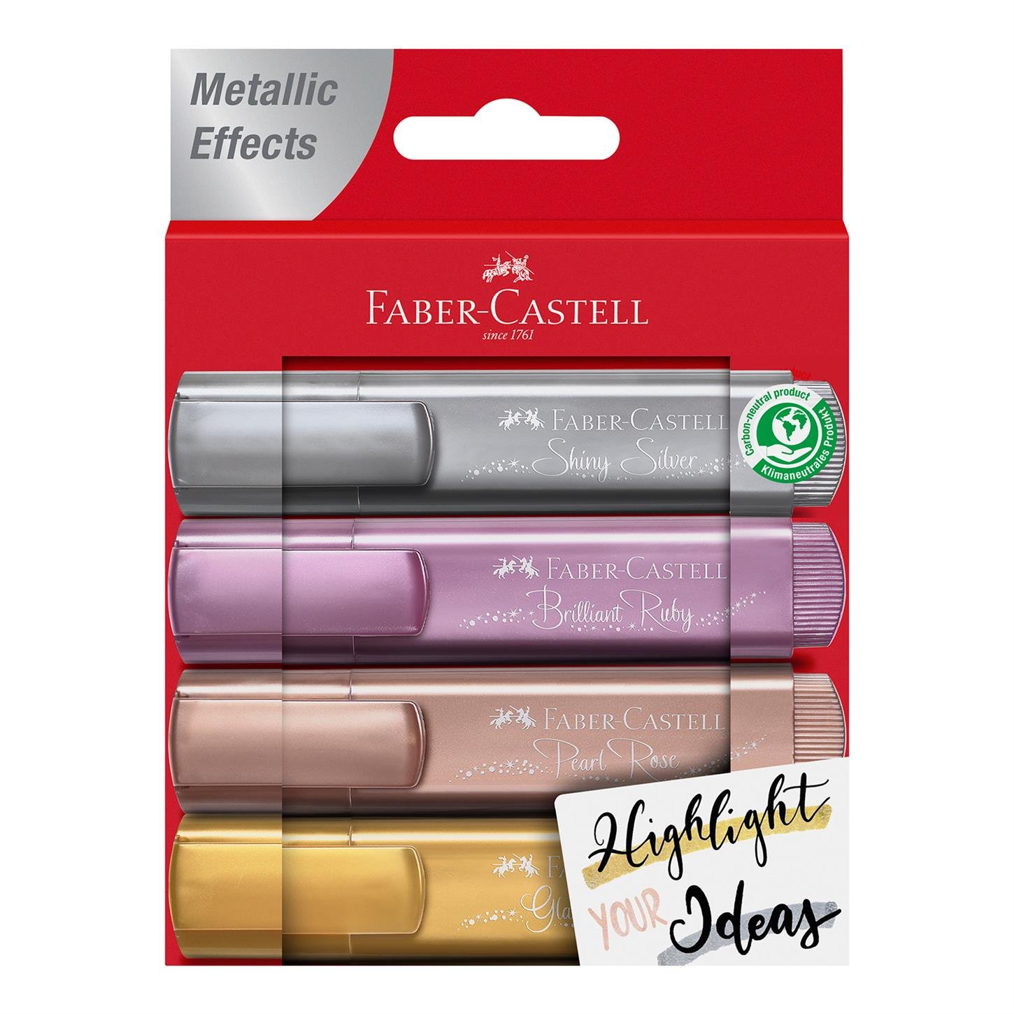 Faber Castel Textliner 46 Metalik Fosforlu Kalem,  8li