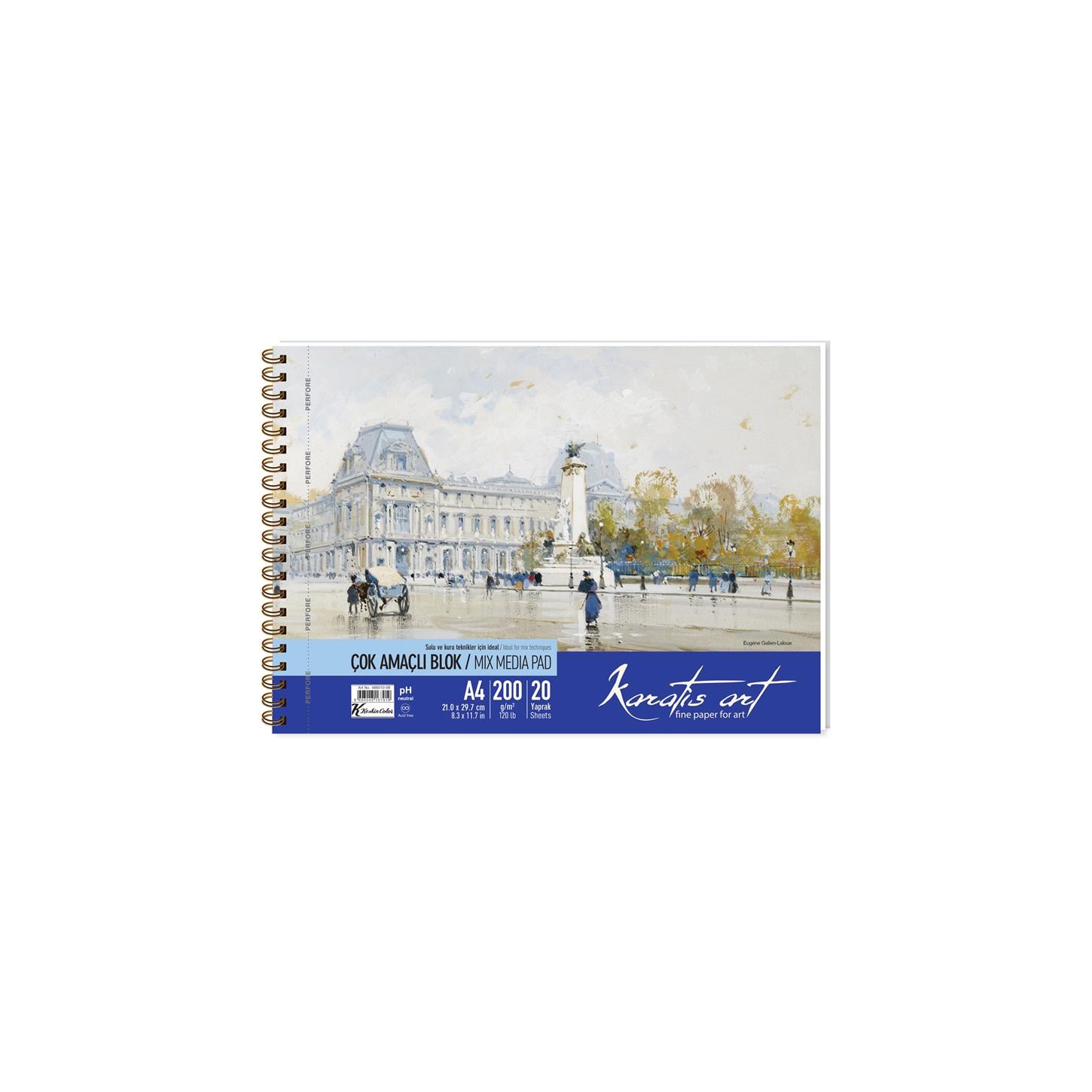 Keskin Color Karatis Art Spiralli Çizim Blok 200Gr A4 20 Yaprak