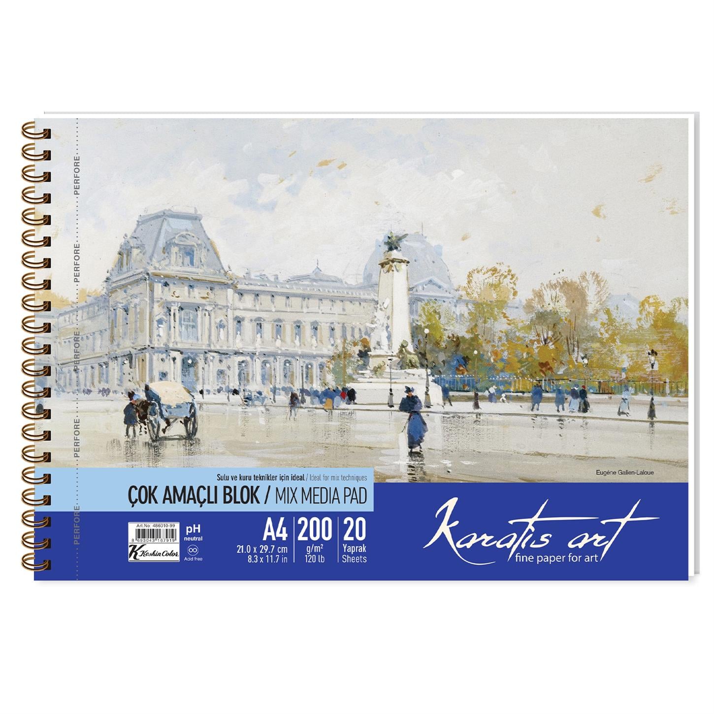 Keskin Color Karatis Art Spiralli Çizim Blok 200Gr A4 20 Yaprak