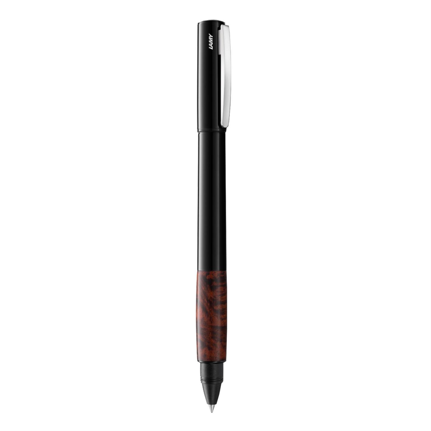 Lamy Accent Roller Kalem, Lake Gövde,Yaban Gülü Ağacı, Değiştirilebilen Grip, Parlak Siyah