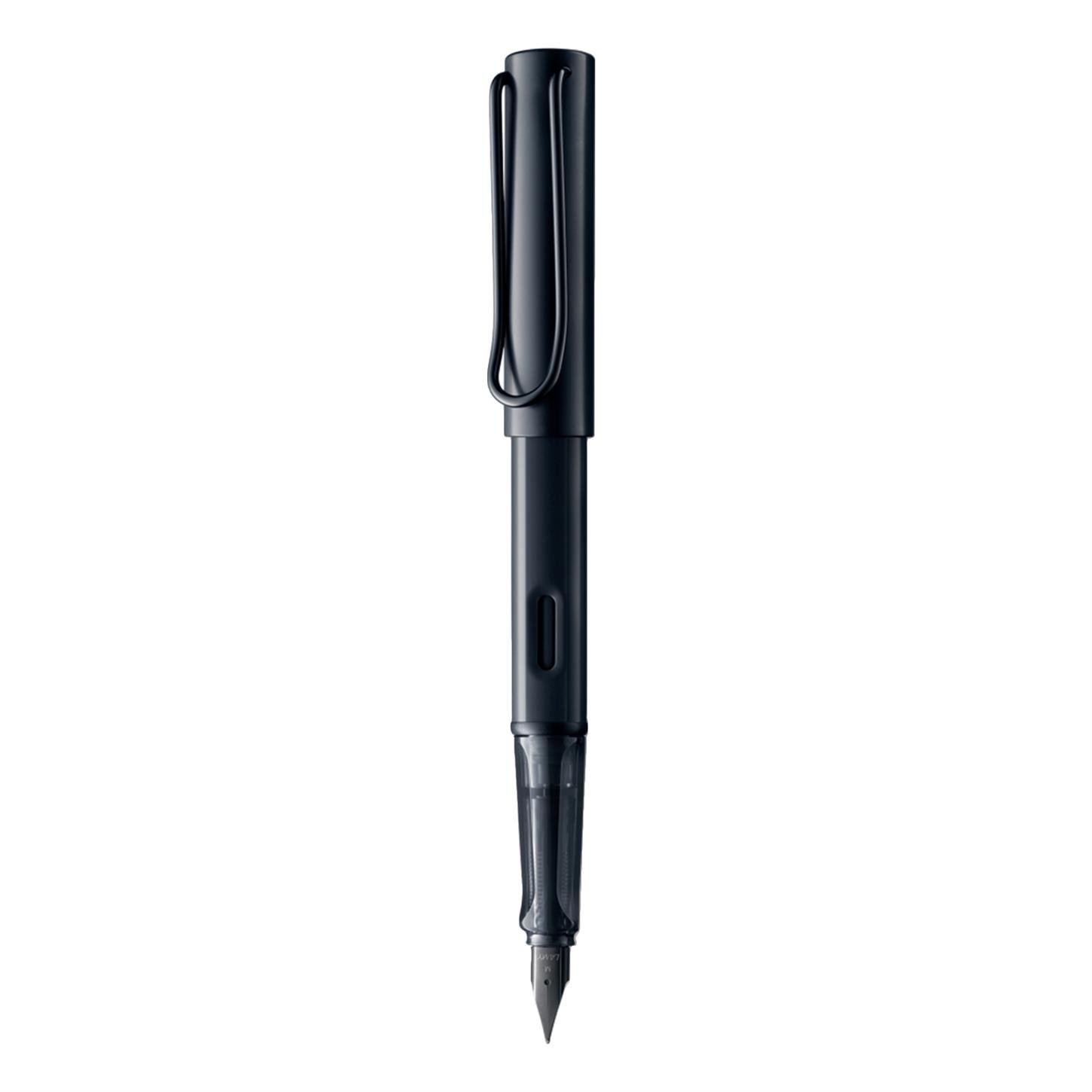 Lamy Al-Star Dolma Kalem, Alüminyum Gövde,  Ergonomik Grip, Siyah Çelik Uçlu, (F) Uç, Mat Siya