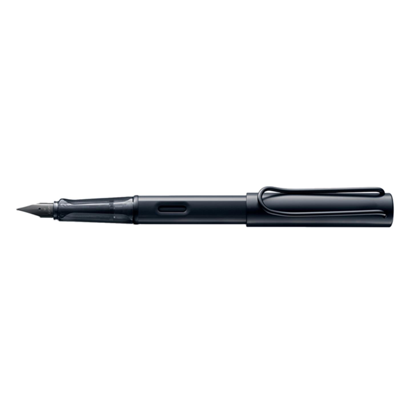 Lamy Al-Star Dolma Kalem, Alüminyum Gövde,  Ergonomik Grip, Siyah Çelik Uçlu, (F) Uç, Mat Siya
