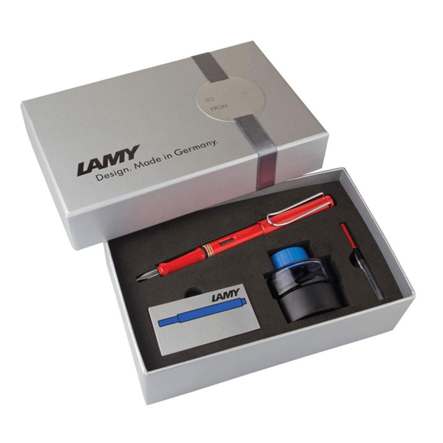 Lamy Safari Dolma Kalem Setleri, 1 Adet Kalem +  T51 30 ml Mavi Mürekkep, T10 Mavi Kartuş, Z28 Pist