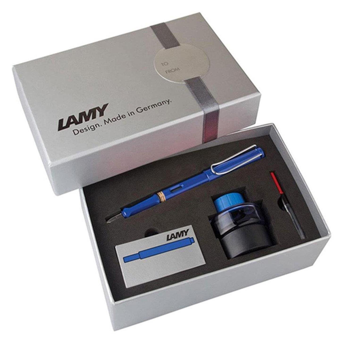 Lamy Safari Dolma Kalem Setleri, 1 Adet Kalem +  T51 30 ml Mavi Mürekkep, T10 Mavi Kartuş, Z28 Pist