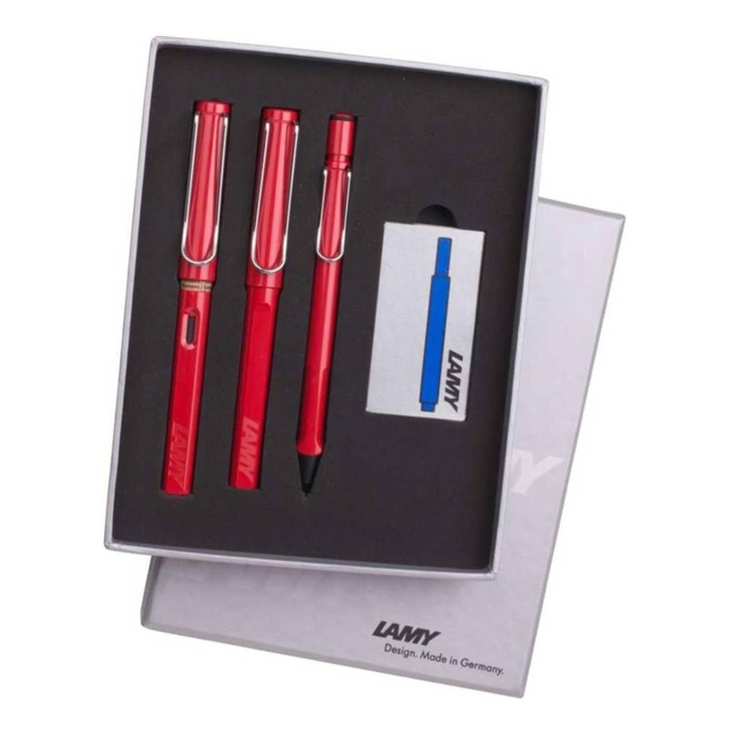 Lamy Safari Dolma + Roller + Versatil Kalem, 3'lü  Set, Kırmızı