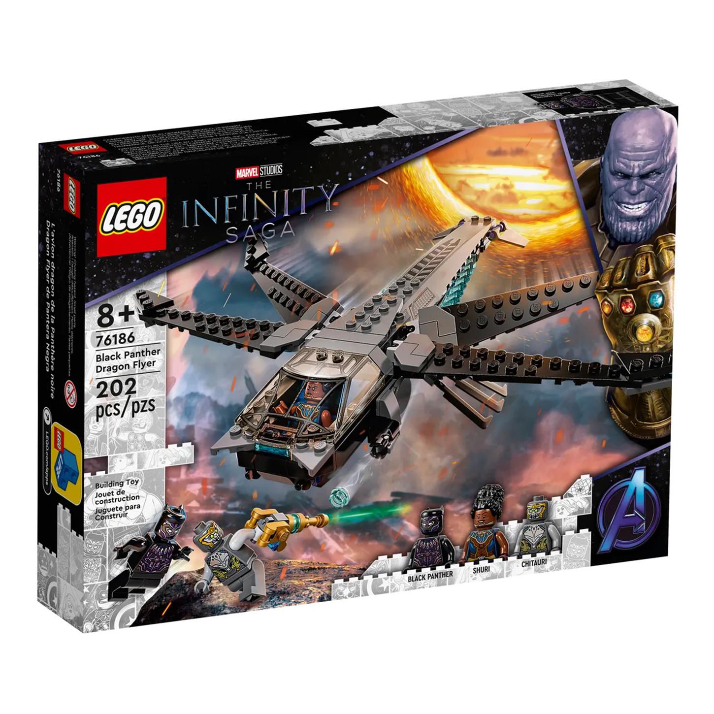 Lego Marvel Black Panther Ejderha Uçağı  202 parça 76186