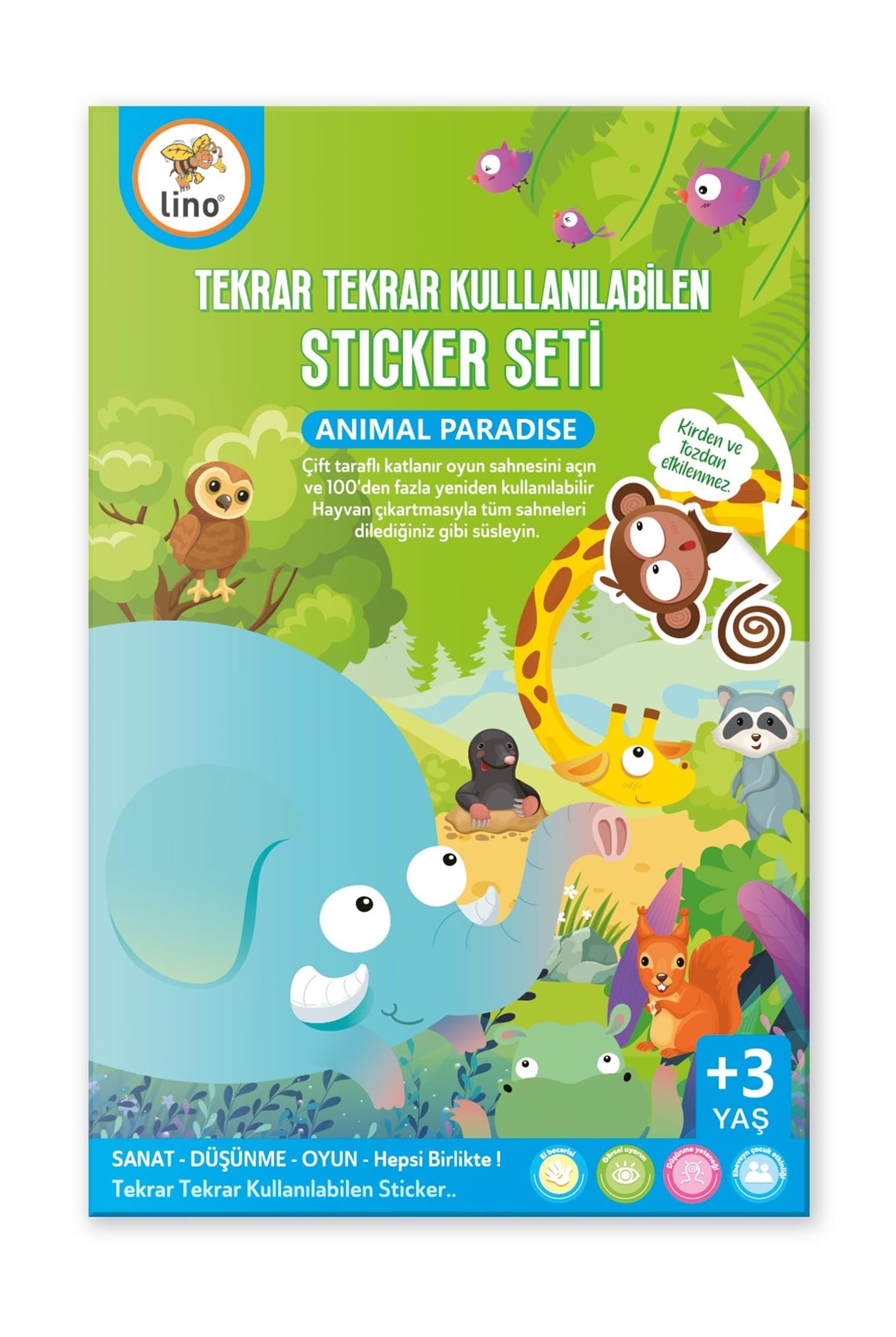 Lino Tekrar Tekrar Kullanılabilen Sticker Seti Animal