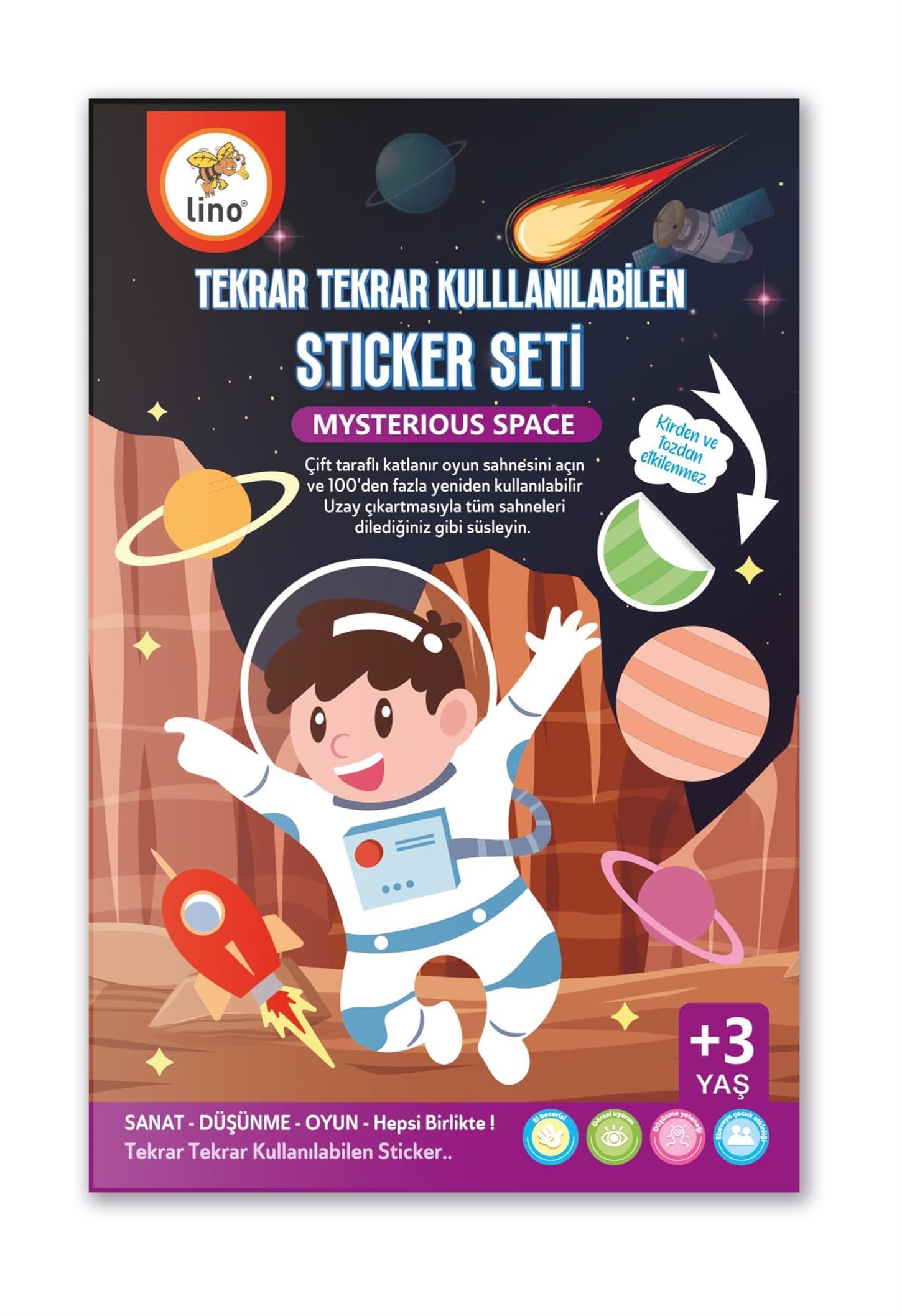 Lino Tekrar Tekrar Kullanılabilen Sticker Seti Space