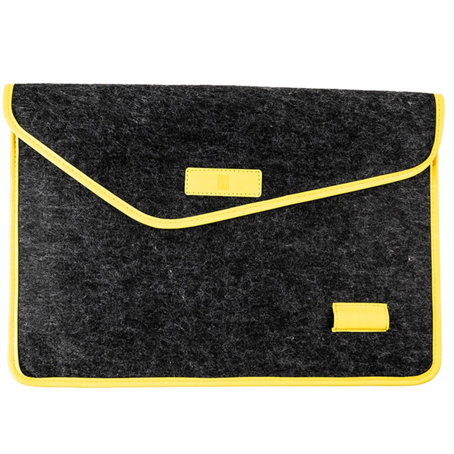 Minbag Aba Siyah Keçe Laptop Kılıfı (15 INCH) Sarı