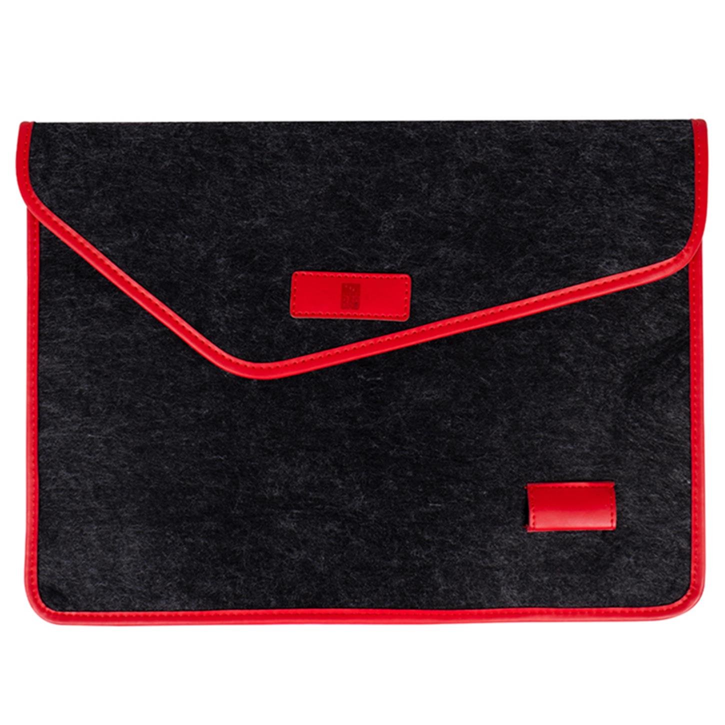 Minbag Aba Siyah Keçe Laptop Kılıfı (15 INCH)  Kırmızı