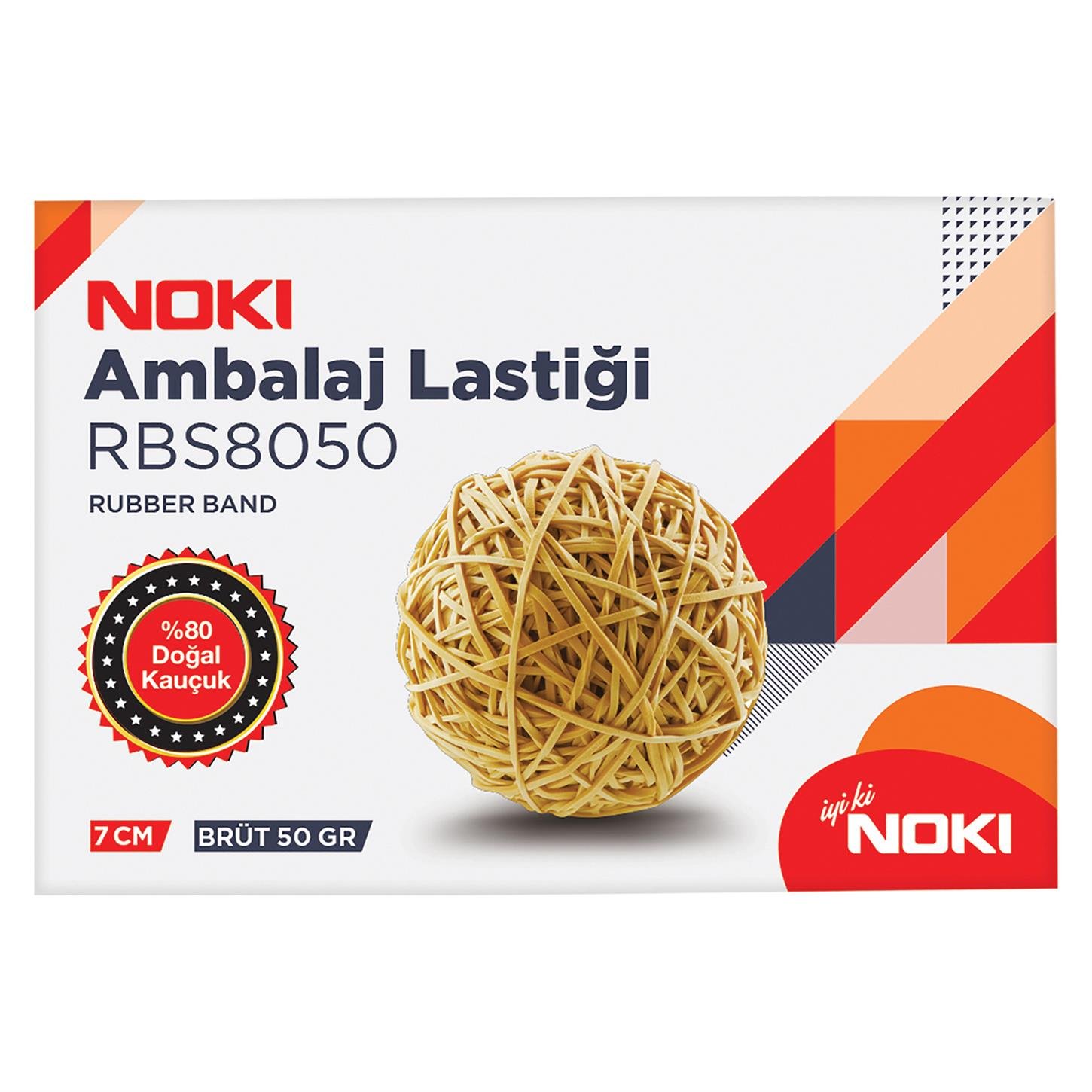 Noki Ambalaj Lastiği, %100 Kauçuk, 50 gr Kutu,  7 cm
