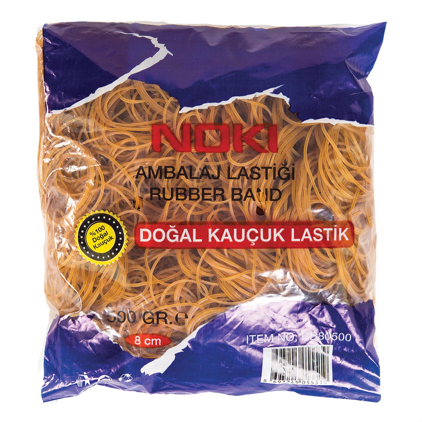 Noki Ambalaj Lastiği, %100 Kauçuk, 500 gr Poşet, 8 cm