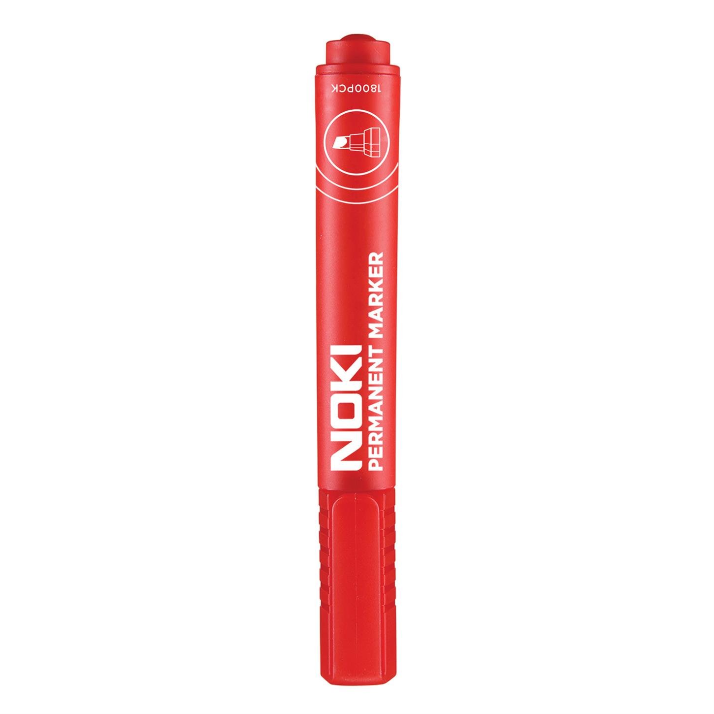 Noki Marker Permanent Kalem, Kesik Uç, Kırmızı