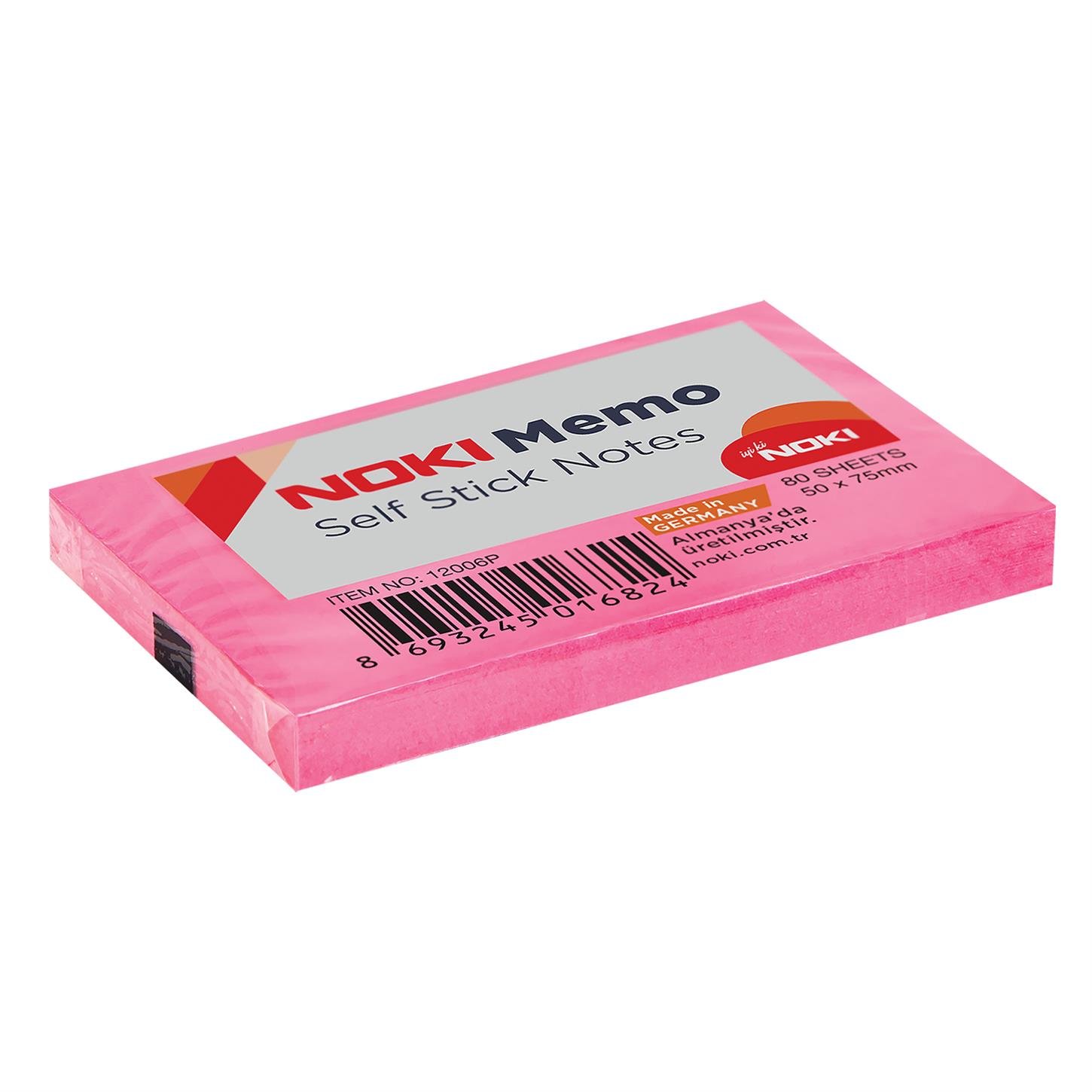 Noki Memo Yağışkanlı Not Kağıdı, 50x75 mm, Pembe