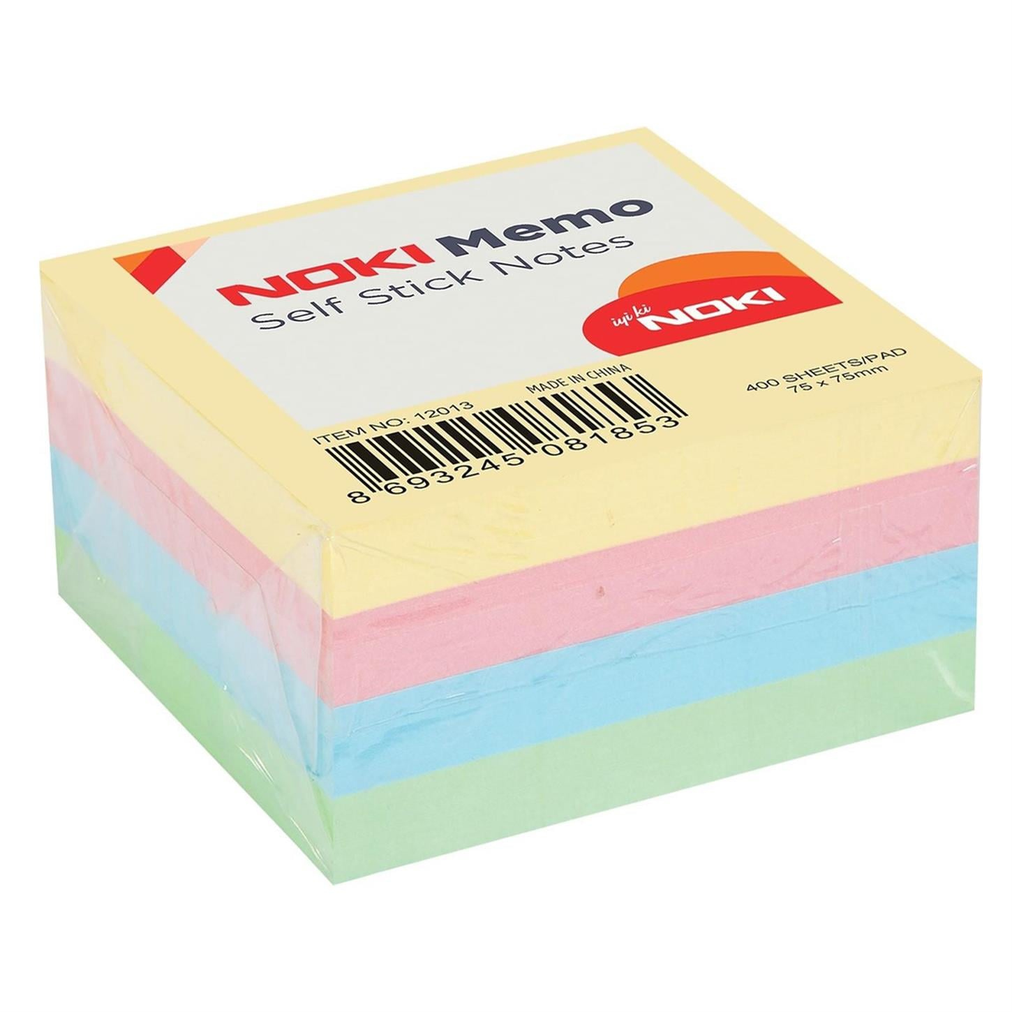 Noki Memo Yapışkanlı Küp Blok, 400 Sayfa, 75x75 mm Pastel