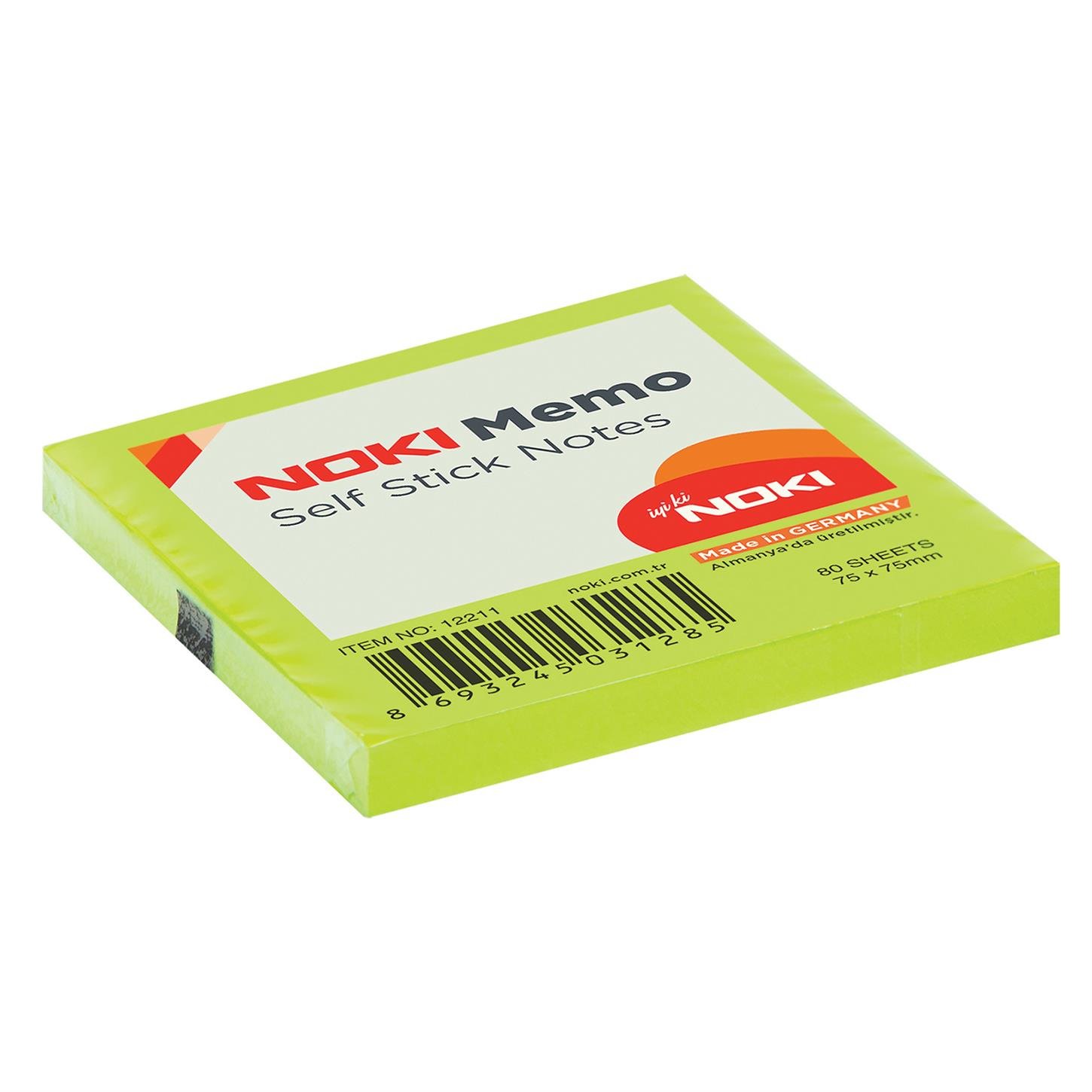 Noki Memo Yapışkanlı Not Kağıdı, 75x75 mm, Yeşil