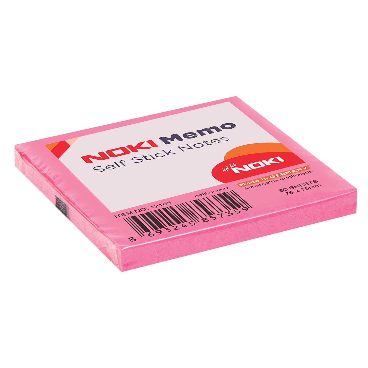 Noki Memo Yapışkanlı Not Kağıdı, 75x75 mm, Koyu  Pembe