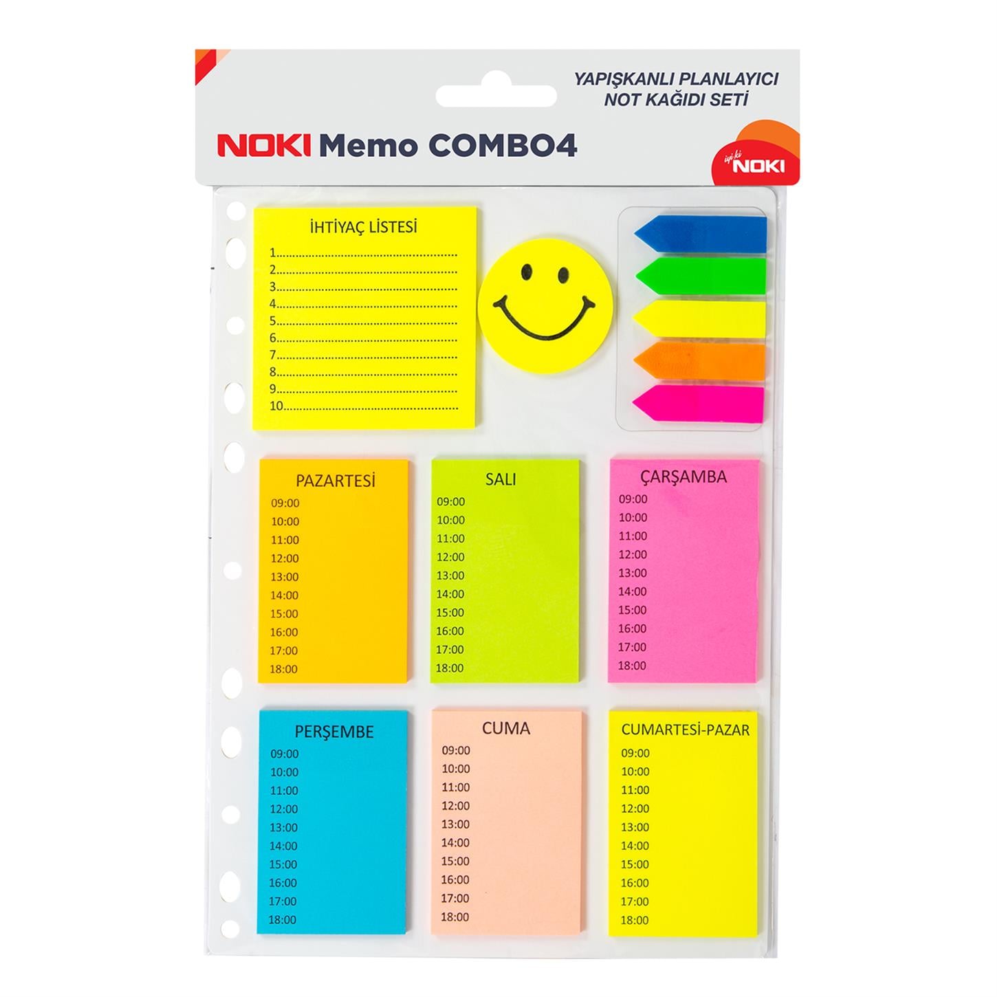 Noki Memo Yapışkanlı Not Kağıdı, Combo 4
