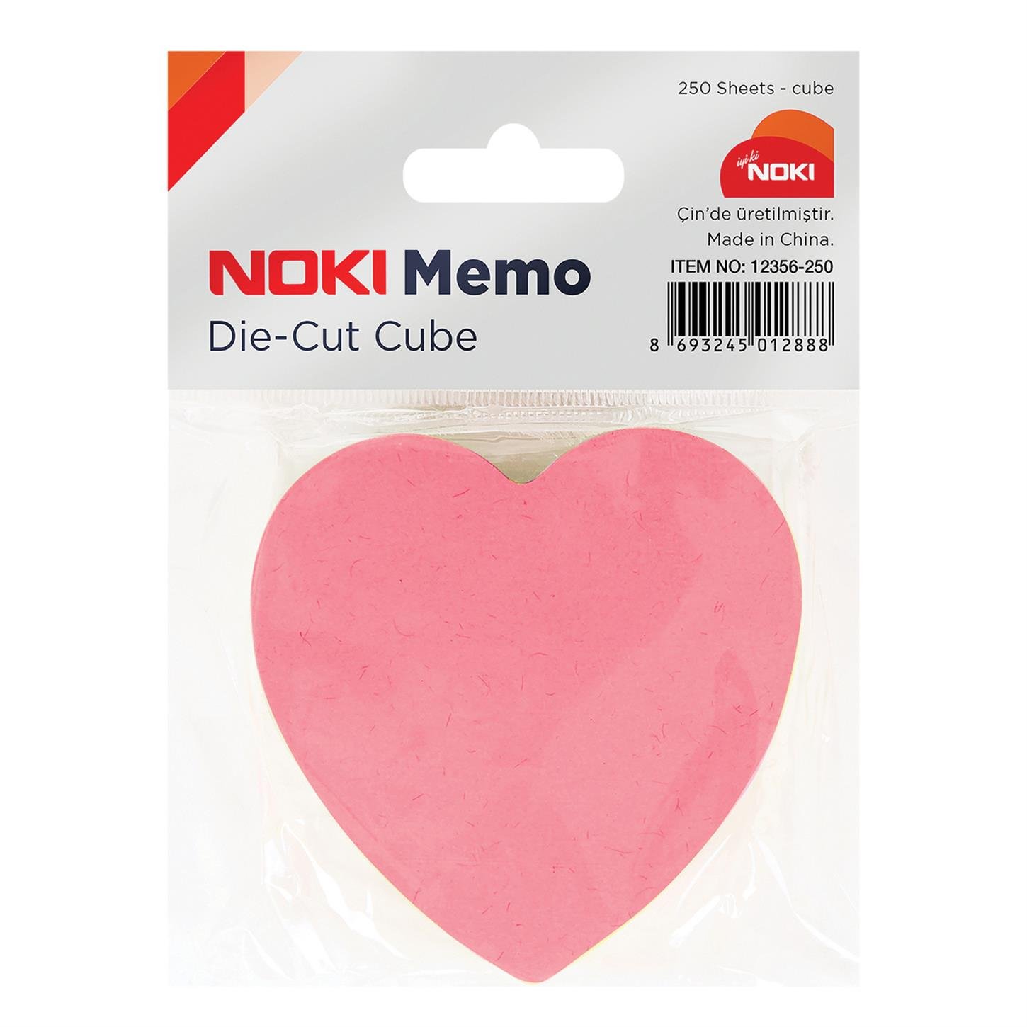 Noki Memo Yapışkanlı Notluk, 250 Sayfa, Kalp