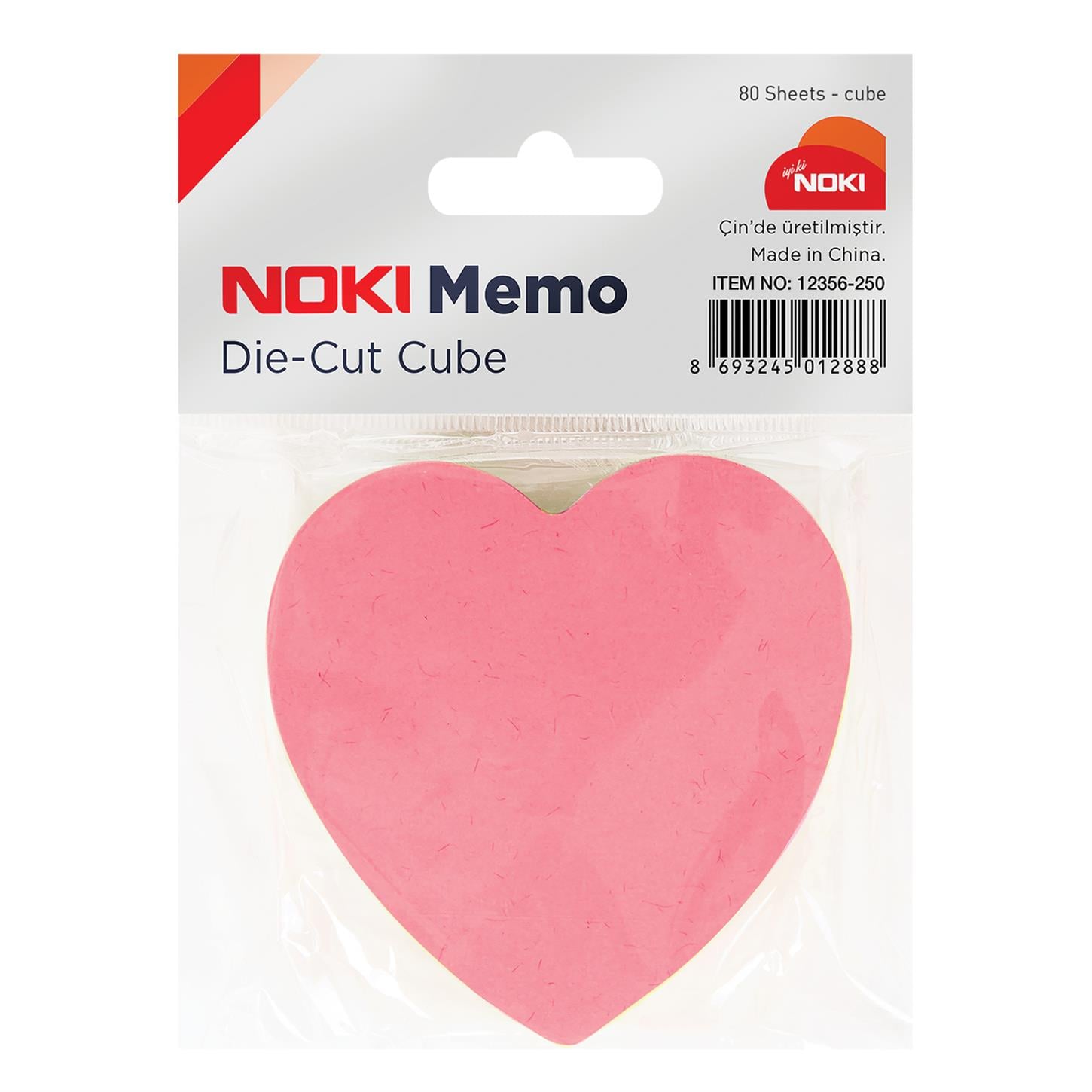 Noki Memo Yapışkanlı Notluk, 80 Sayfa, Kalp