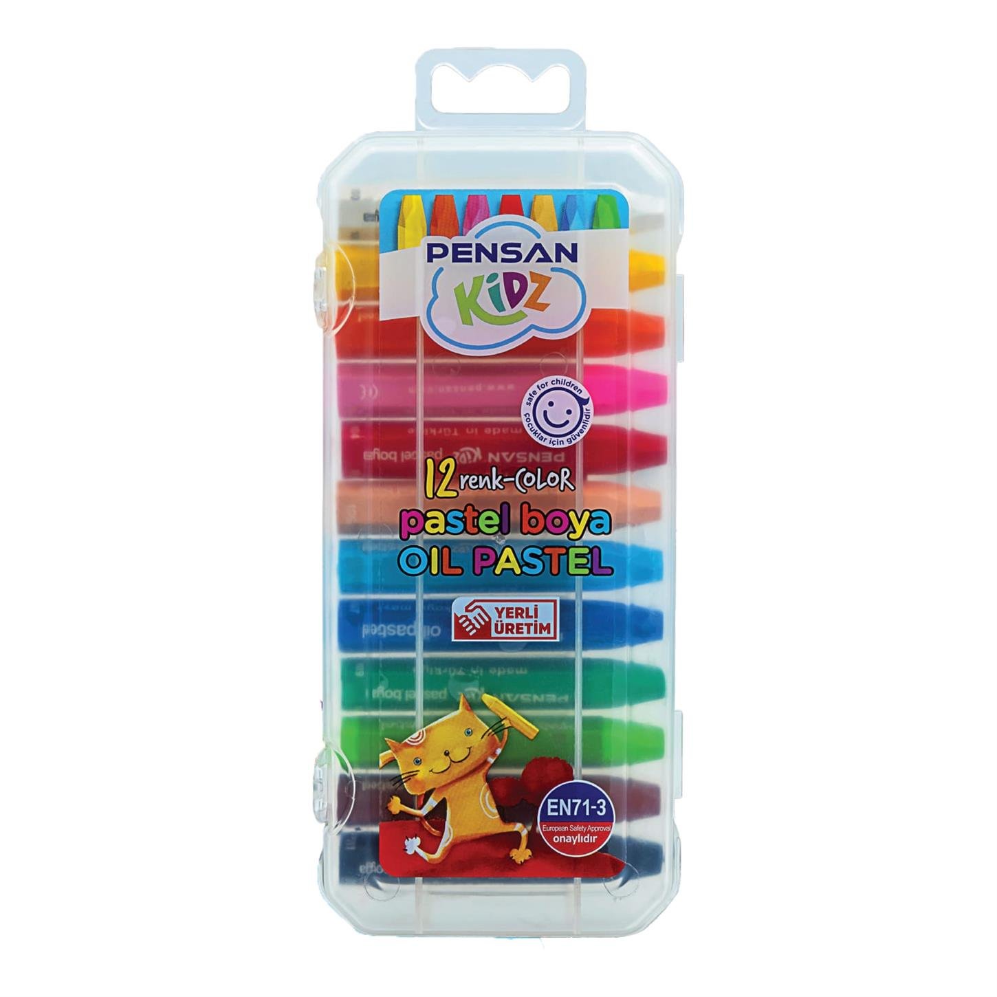 Pensan 92967 Kidz Plastik Kutulu  Pastel Boya 12li