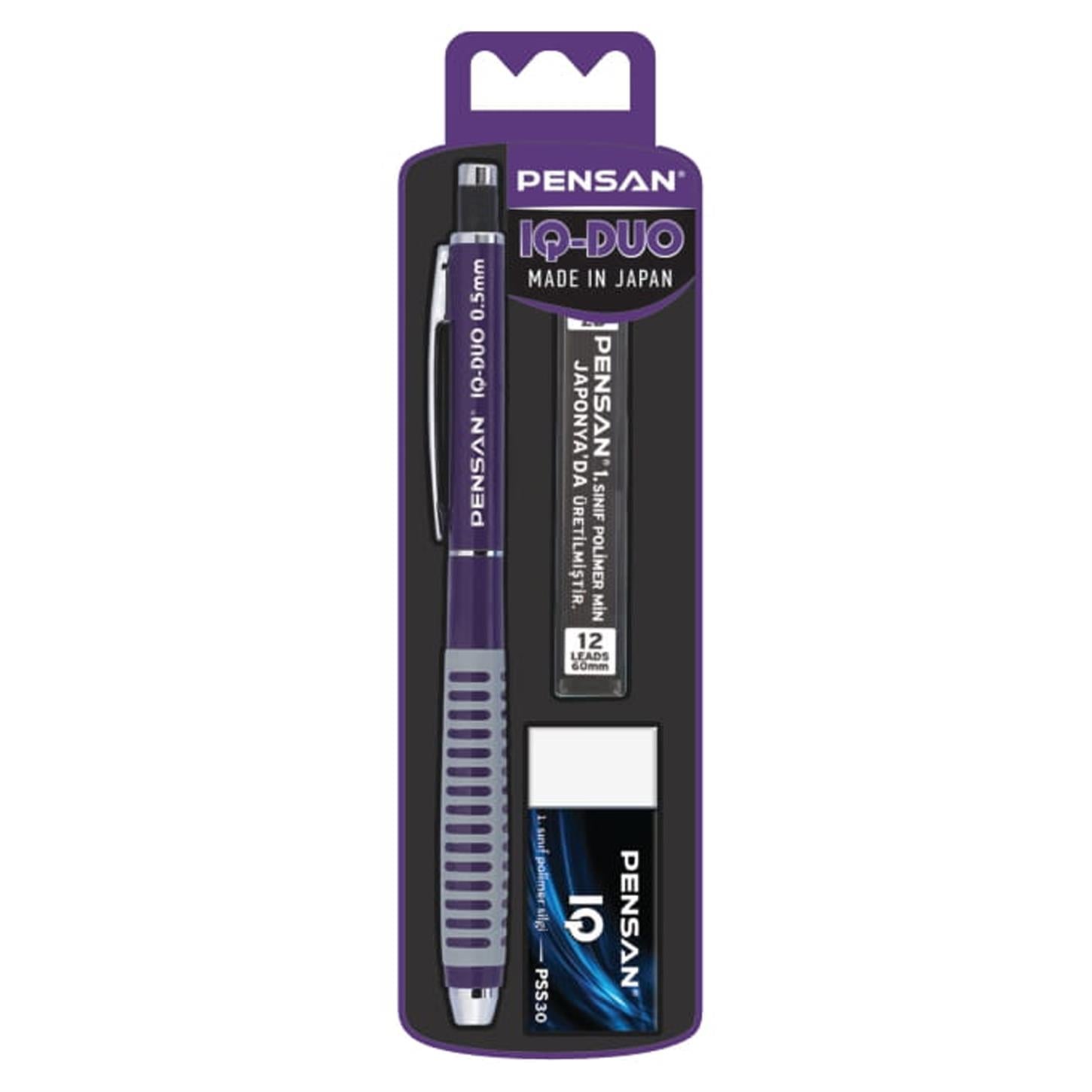 Pensan IQ-DUO Versatil (Uçlu) Kalem Karışık Renkli Silgi+Min Set 05 Uç