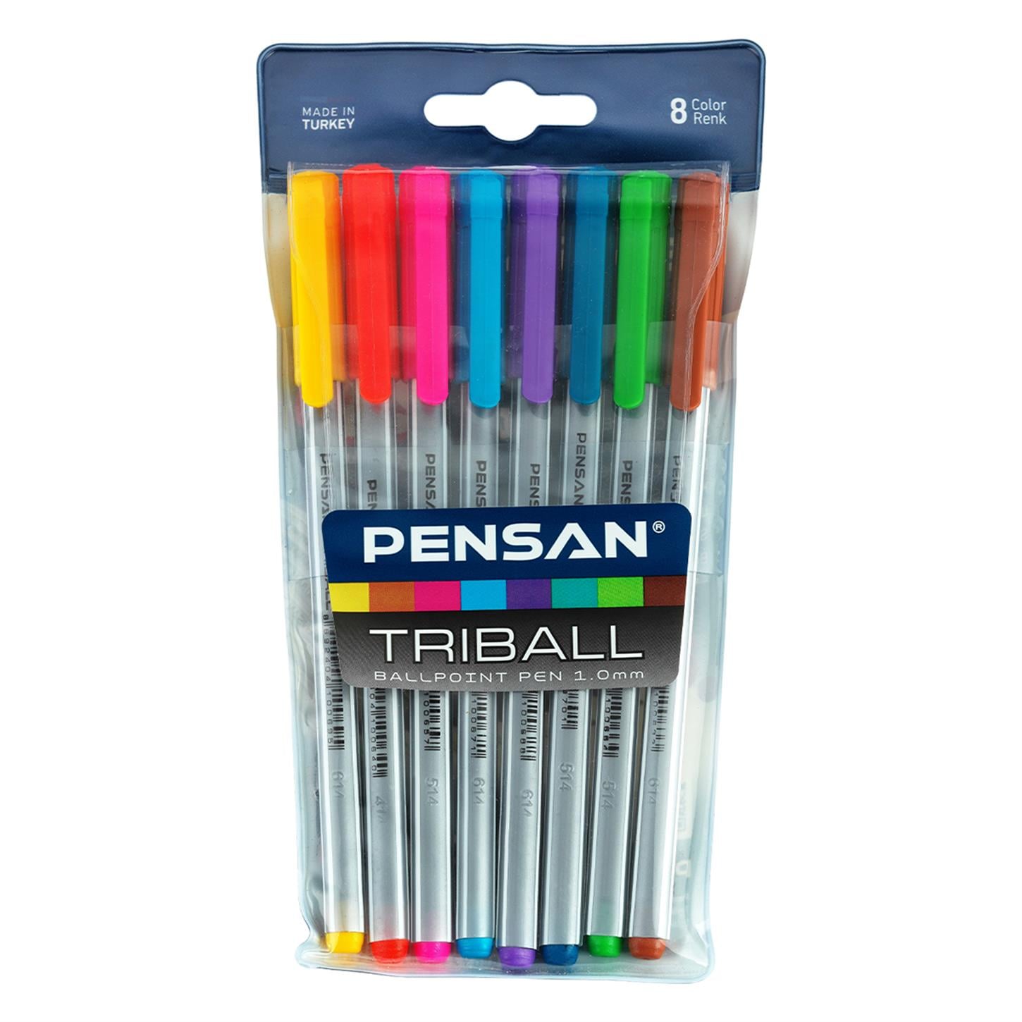 Pensan Trıball Tükenmez Kalem Renkli Vakumlu Paket 8li Set