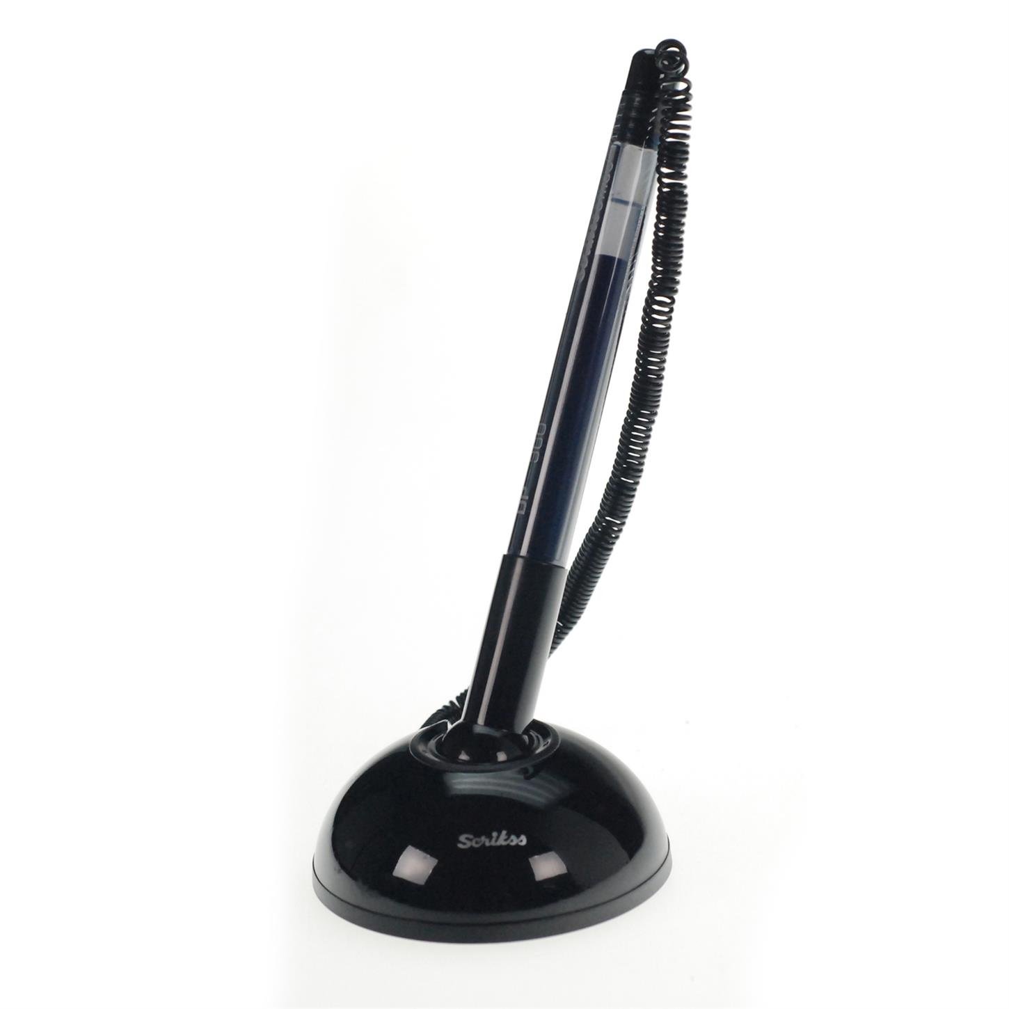 Scrikss Dp-360° Dönebilen Masaüstü Jel Kalem Suya  Dayanıklı 0.7 mm Uç Siyah
