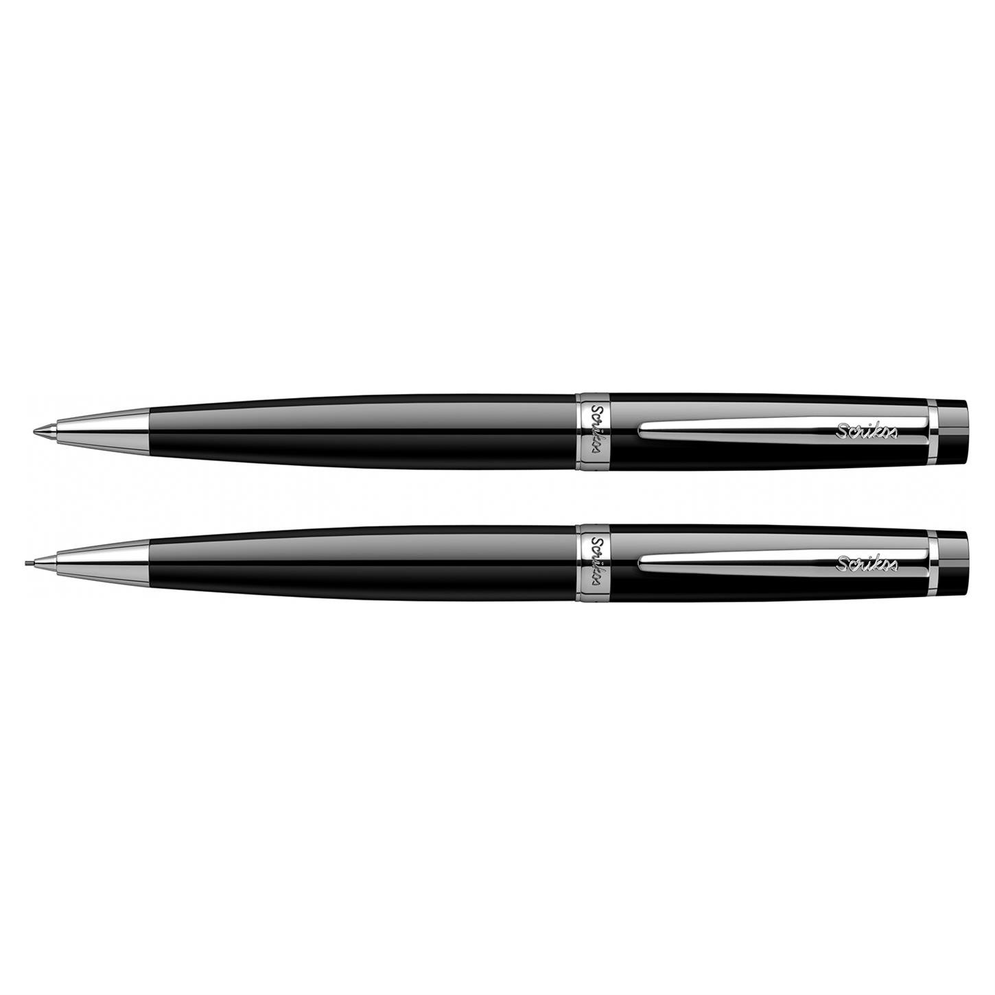 Scrikss Elegance Honour 38 2li Set Tükenmez Kalem- Versatil (Uçlu) Kalem Lake Gövde Krom Kaplama Klip