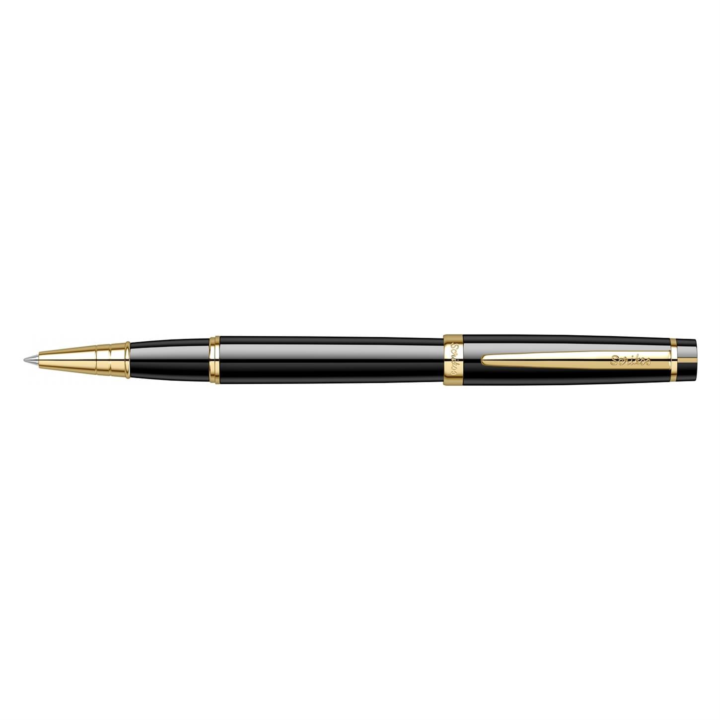 Scrikss Elegance Honour 38 Roller Kalem Lake Gövde Altın Kaplama Klips Siyah