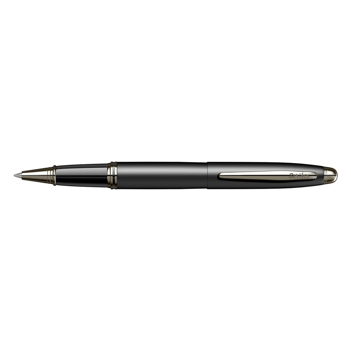 Scrikss Elegance Knight 88 Roller Kalem Mat Siyah  Gövde Titanyum Kaplama Klips