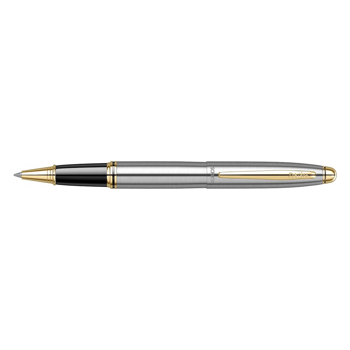Scrikss Elegance Knight 88 Roller Kalem Paslanmaz Çelik Gövde Altın Kaplama Klips