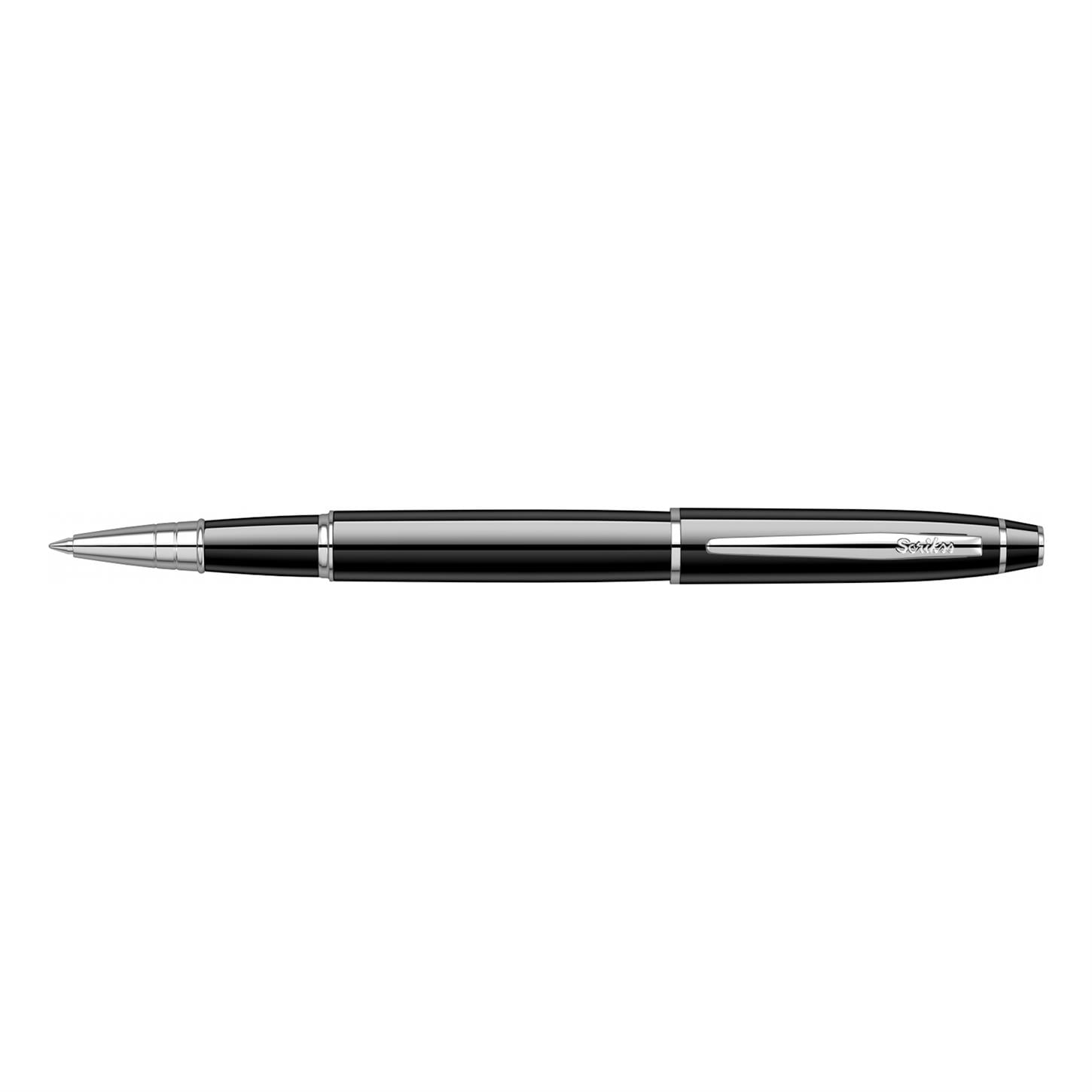Scrikss Elegance Noble 35 Roller Kalem Lake Gövde  Krom Kaplama Klips Siyah