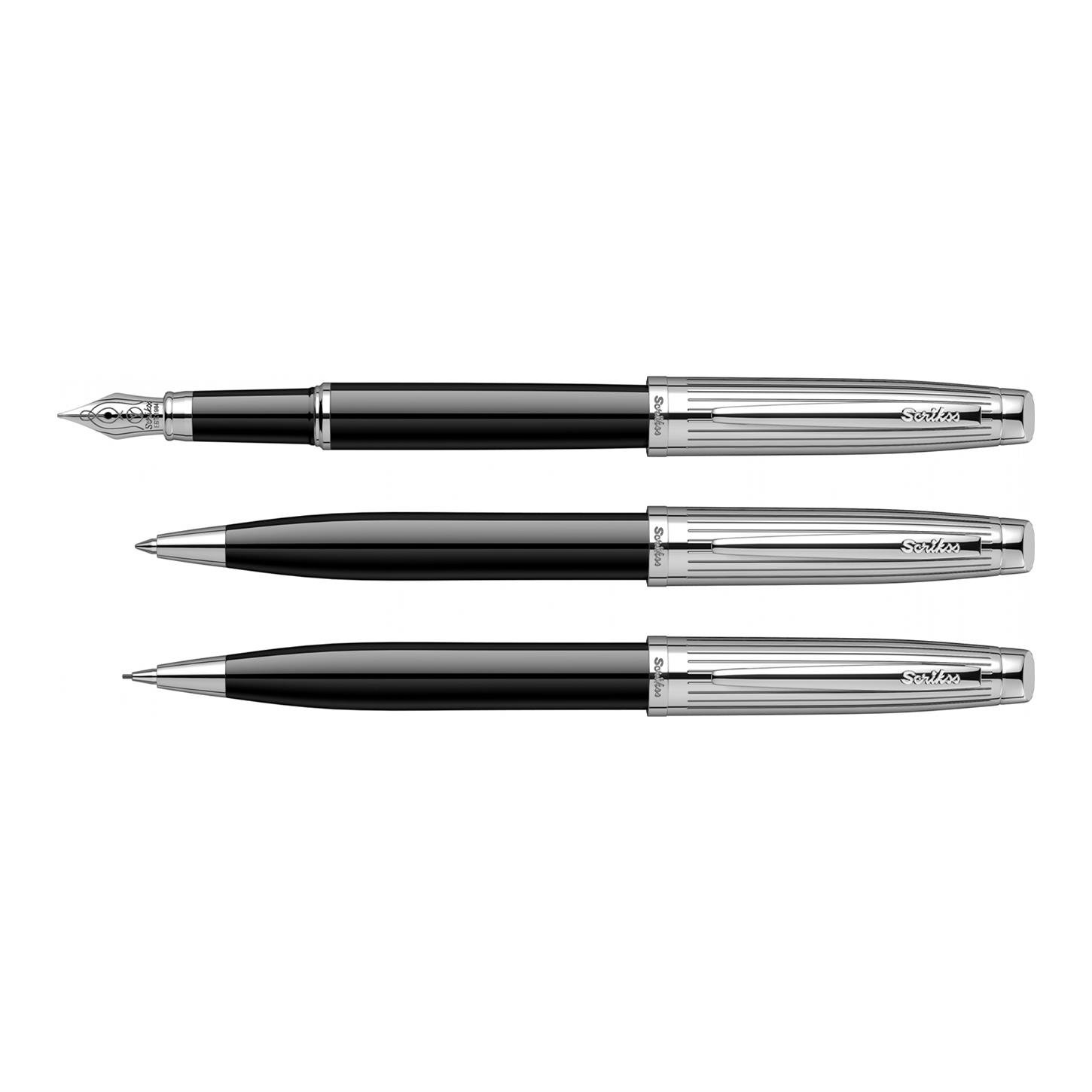 Scrikss Elegance Oscar 39 3lü Set Dolma Kalem- Tükenmez Kalem-Versatil (Uçlu) Kalem Lake Gövde Kr