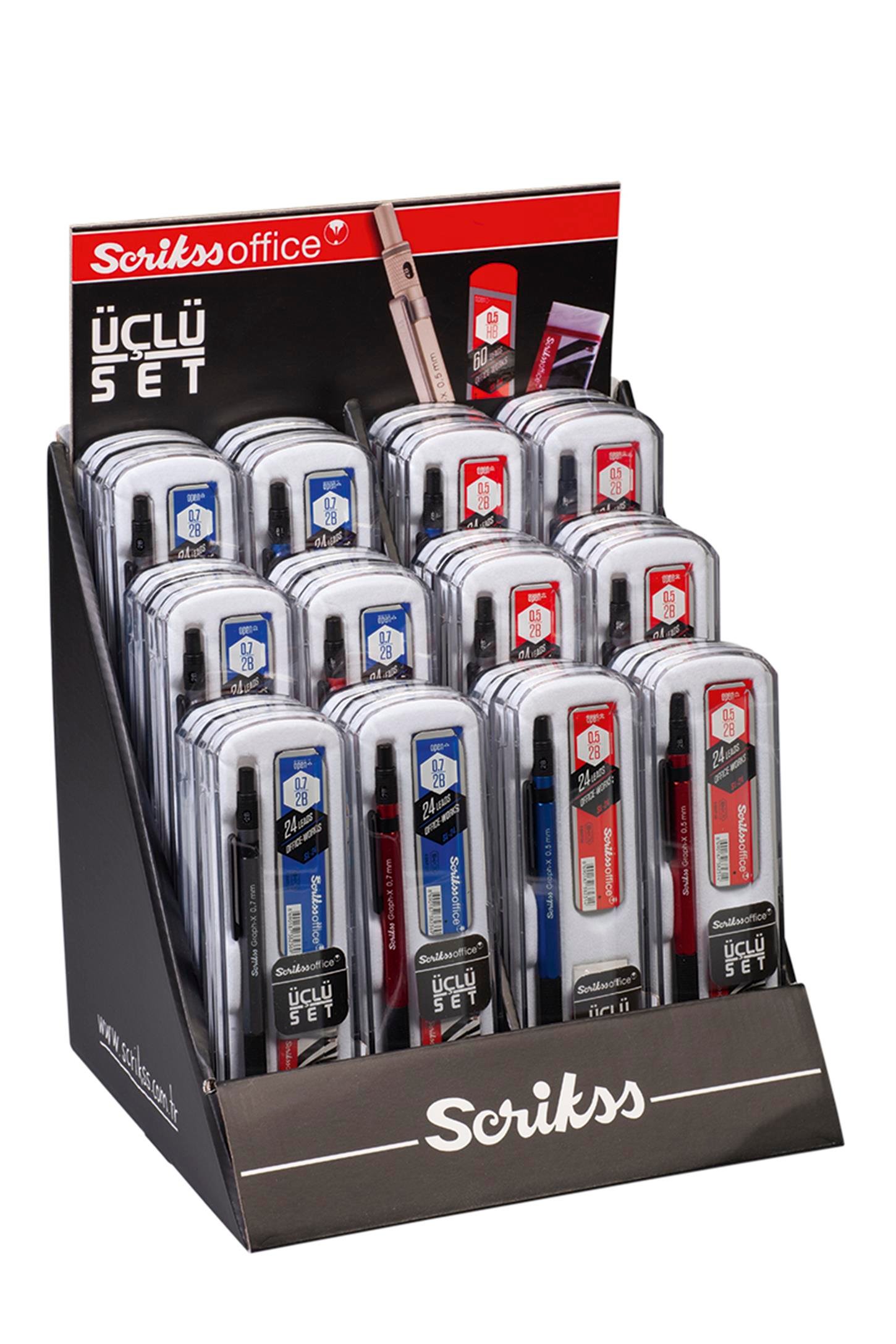 Scrikss Graph-x Color 3 lü Set, 24lü Stand