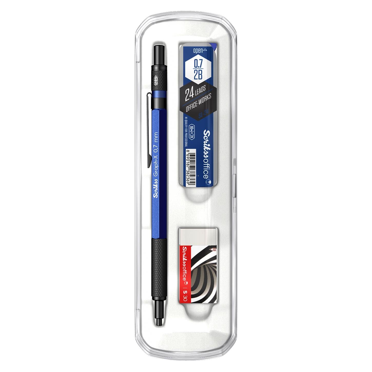 Scrikss Graph-x Metalik Versatil (Uçlu) Kalem Nikel Kaplama Metal Gövde Metal Klips Kristal Kutu