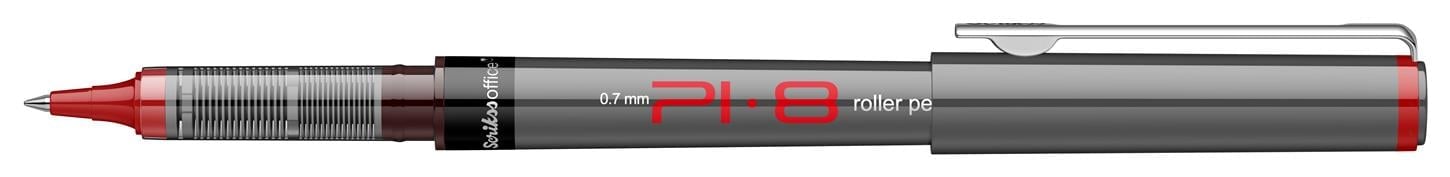 Scrikss PI-8 Roller Kalem Plastik Gövde Krom Kaplama Paslanmaz Çelik Klips Değiştirilebilir Rol