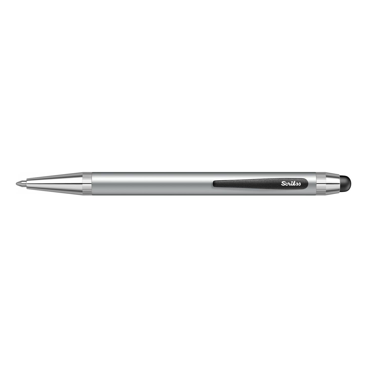 Scrikss Technica Smart Touch Pen 699 Tükenmez Kalem Mat Krom Gövde Mat Siyah Kaplama Klips