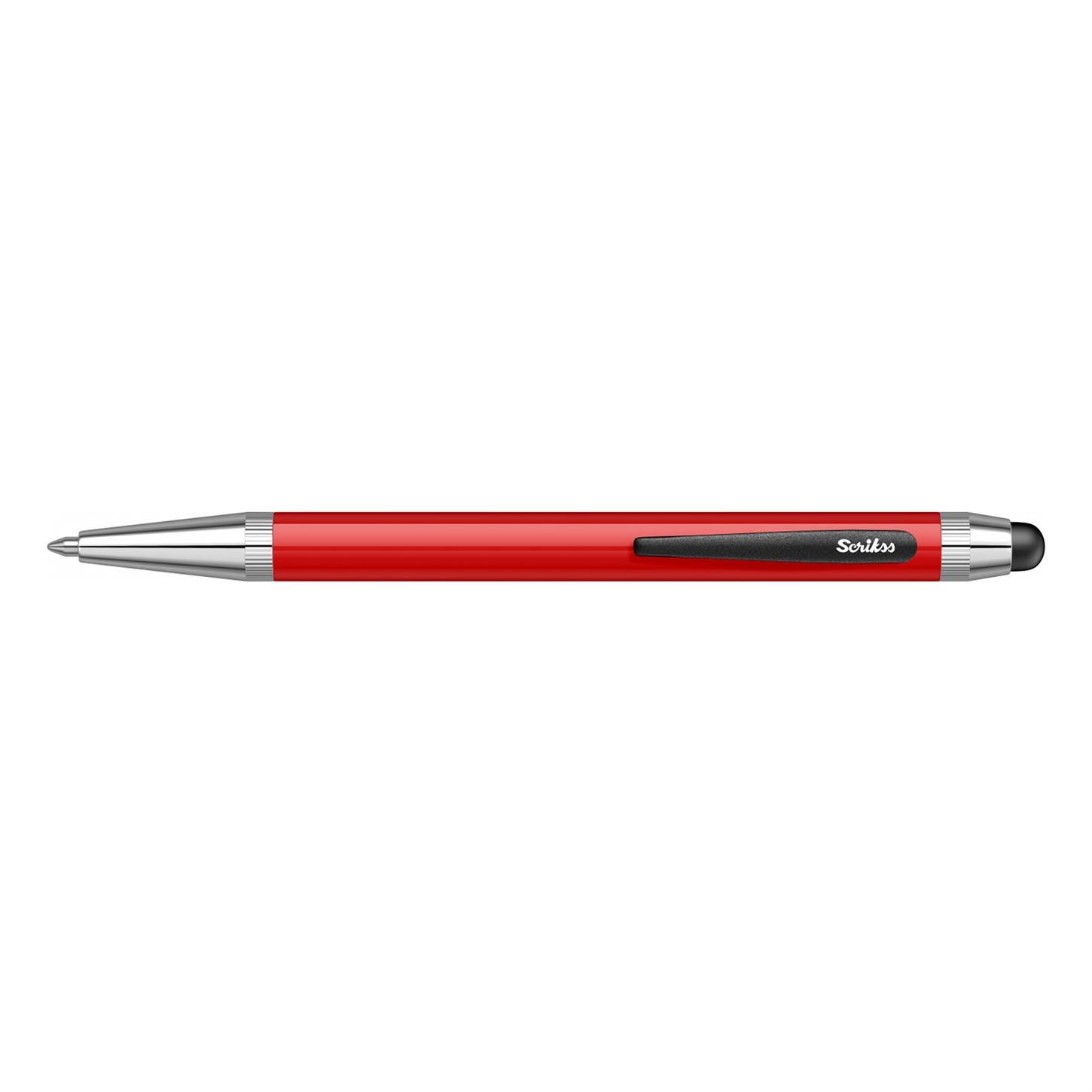 Scrikss Technica Smart Touch Pen 699 Tükenmez Kalem Lake Gövde Siyah Mat Kaplama Klips Kırmızı