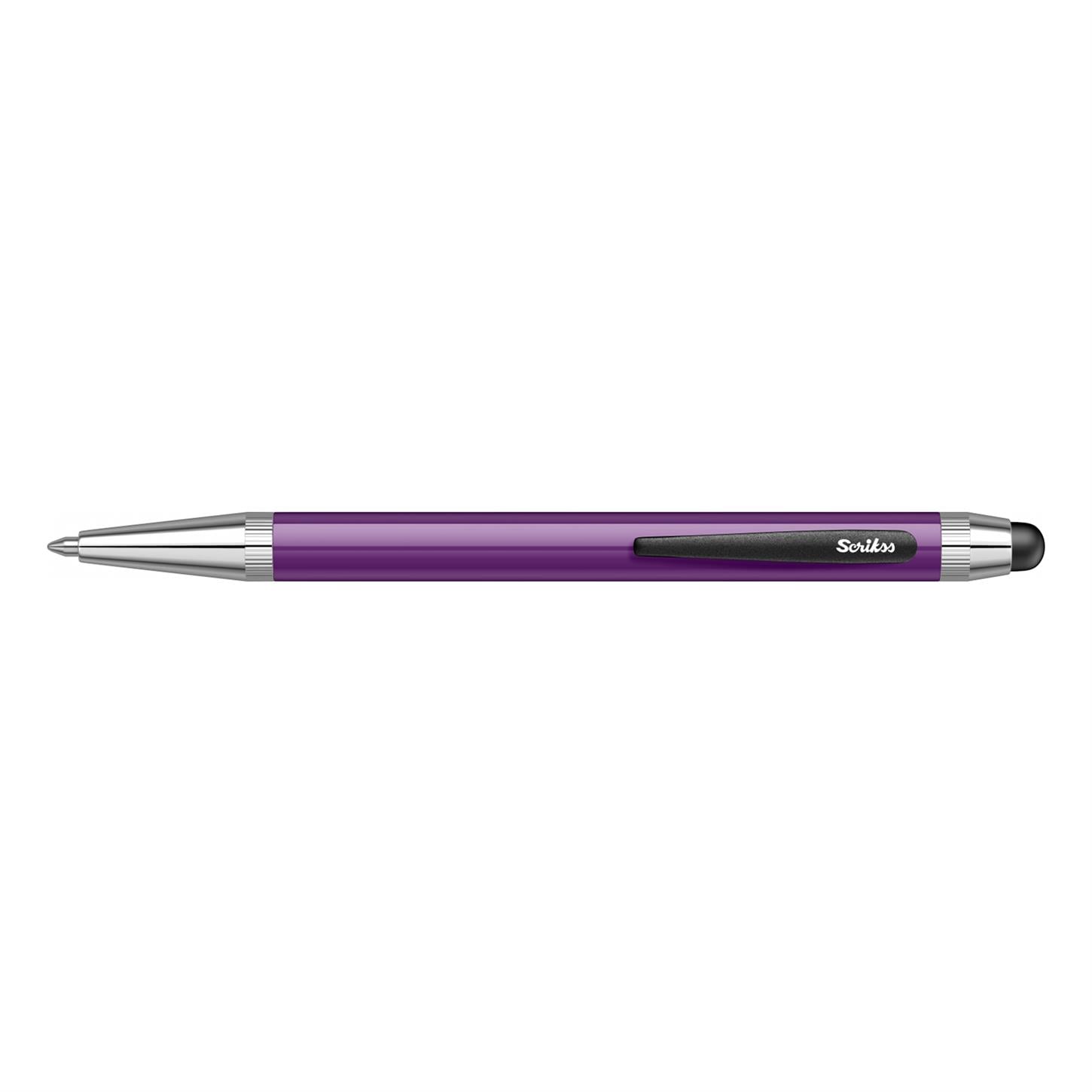 Scrikss Technica Smart Touch Pen 699 Tükenmez Kalem Lake Gövde Siyah Mat Kaplama Klips Mor