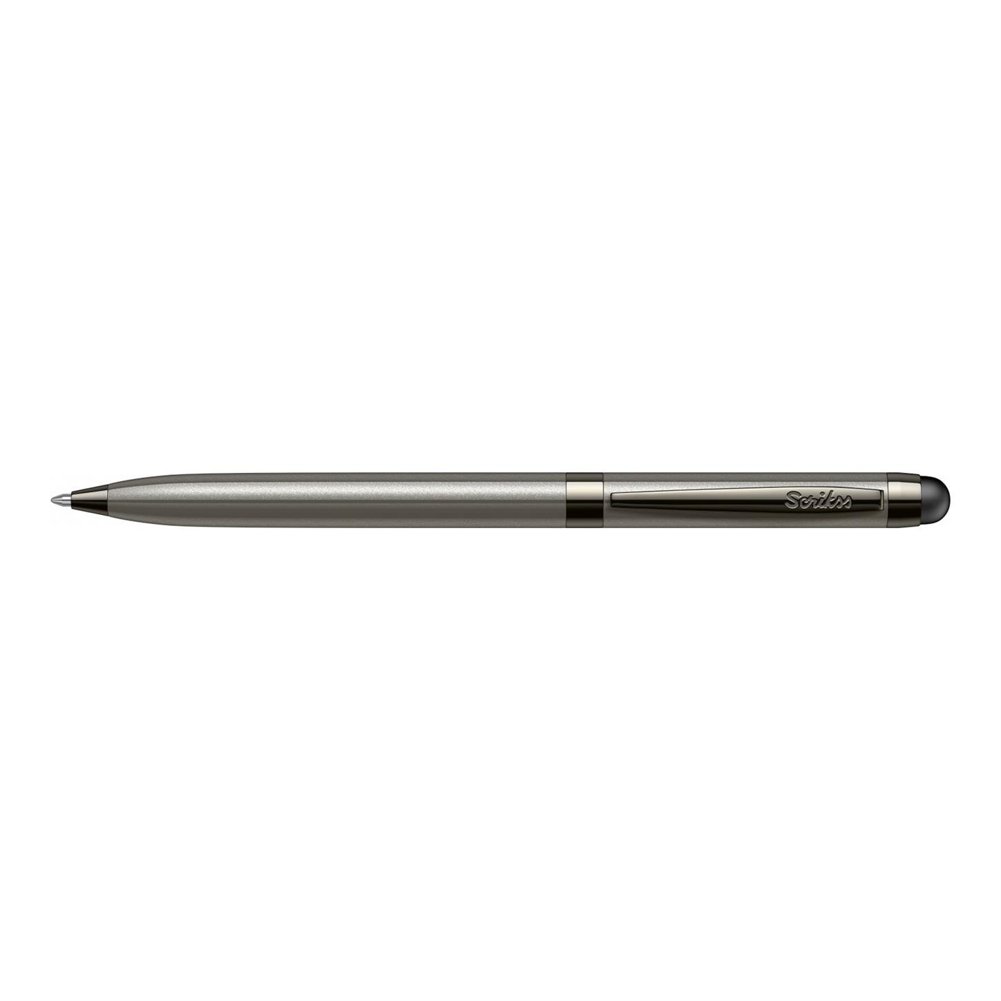 Scrikss Technica Touch Pen 599 Tükenmez Kalem Titanyum Kaplama Gövde Siyah Klips