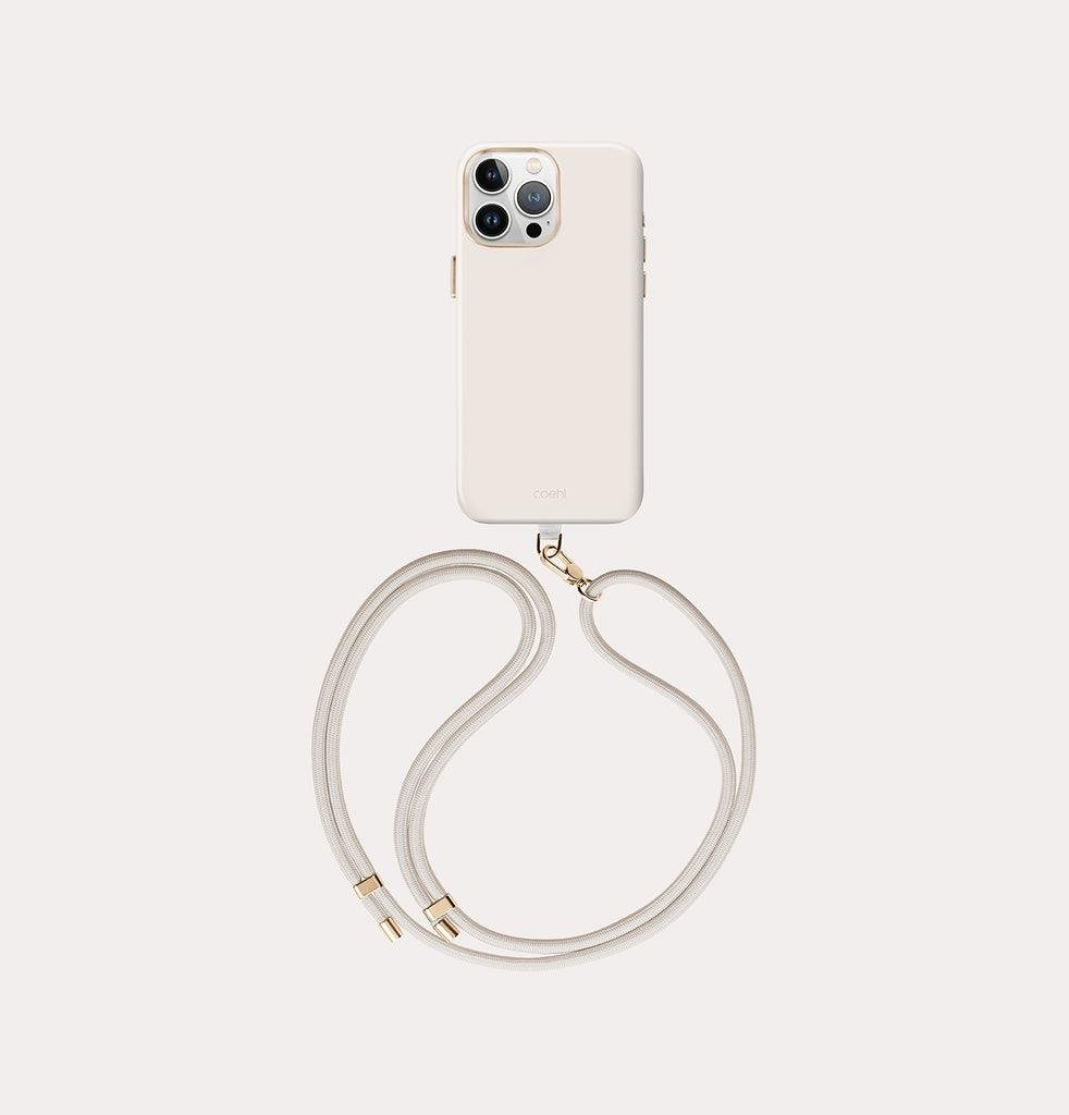 iPhone 15 Pro Max Coehl MagSafe Destekli Askı İpli Creme Telefon Kılıfı