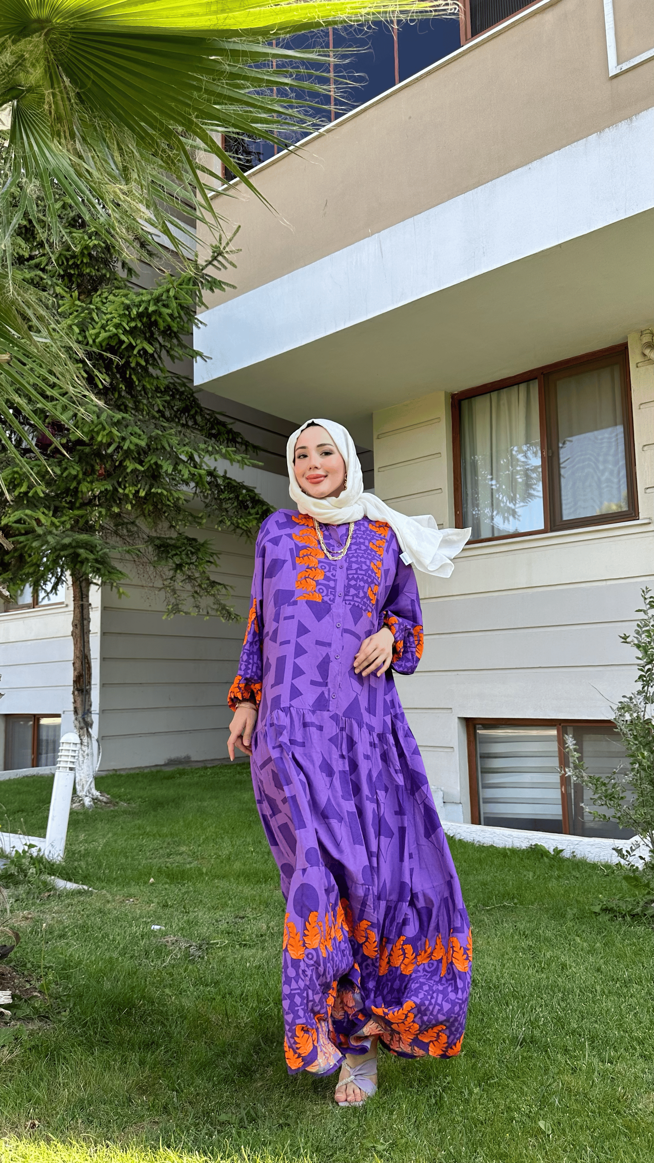 MOR VİSKON ELBİSE
