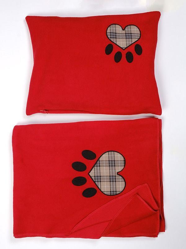 Pati Aplikeli Polar Battaniye-Yastık Kılıfı PATCH