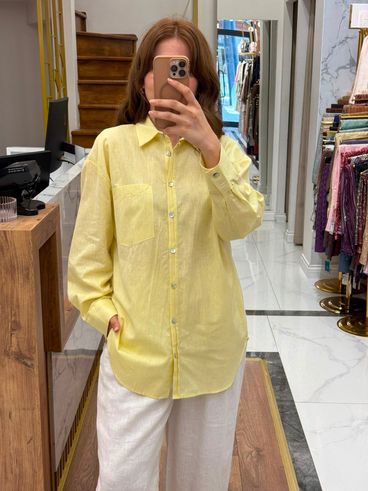  OVERSIZE KETEN  GÖMLEK 