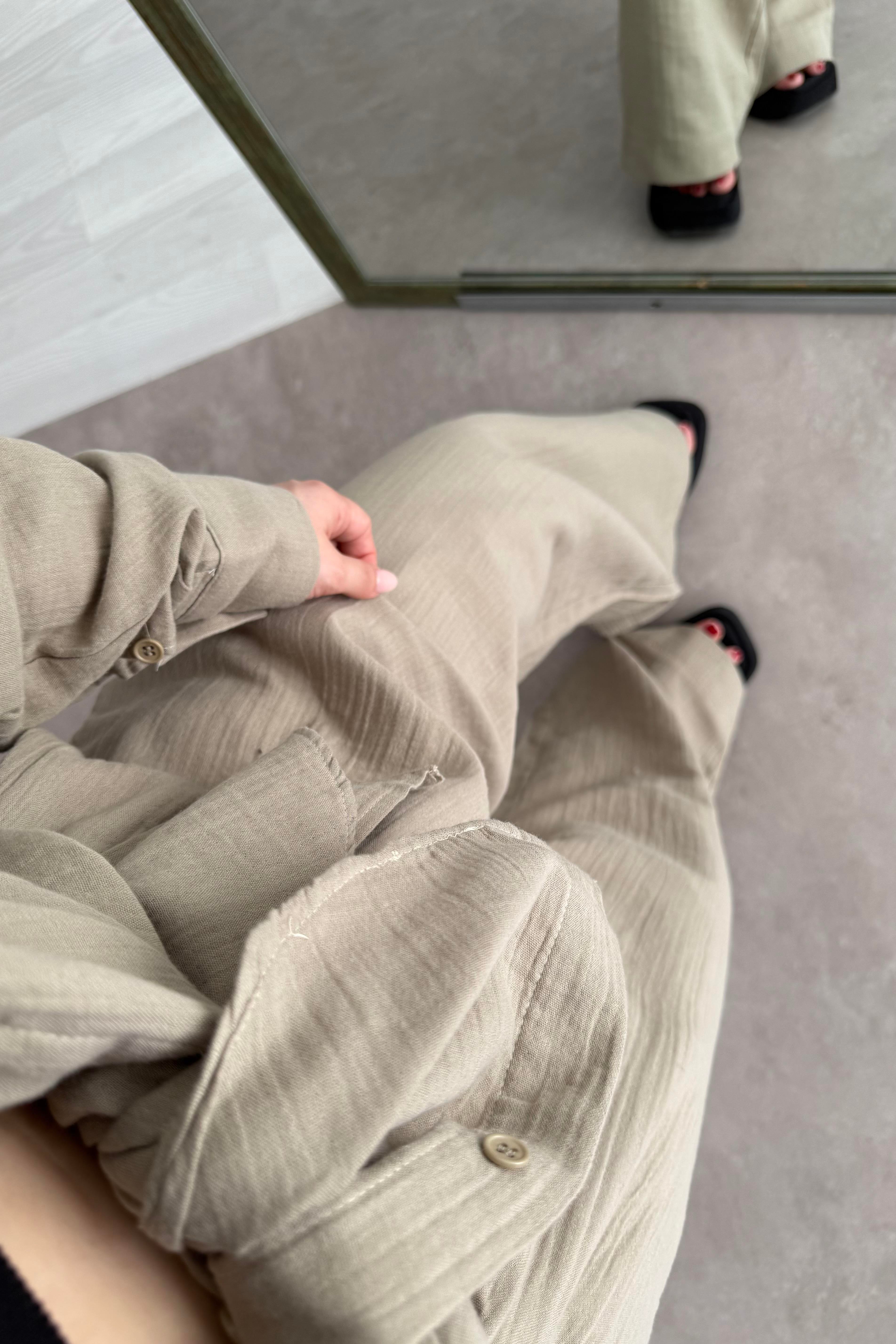 Bymn Clup Müslin Kumaş Gömlek Takım Soft Yeşil 