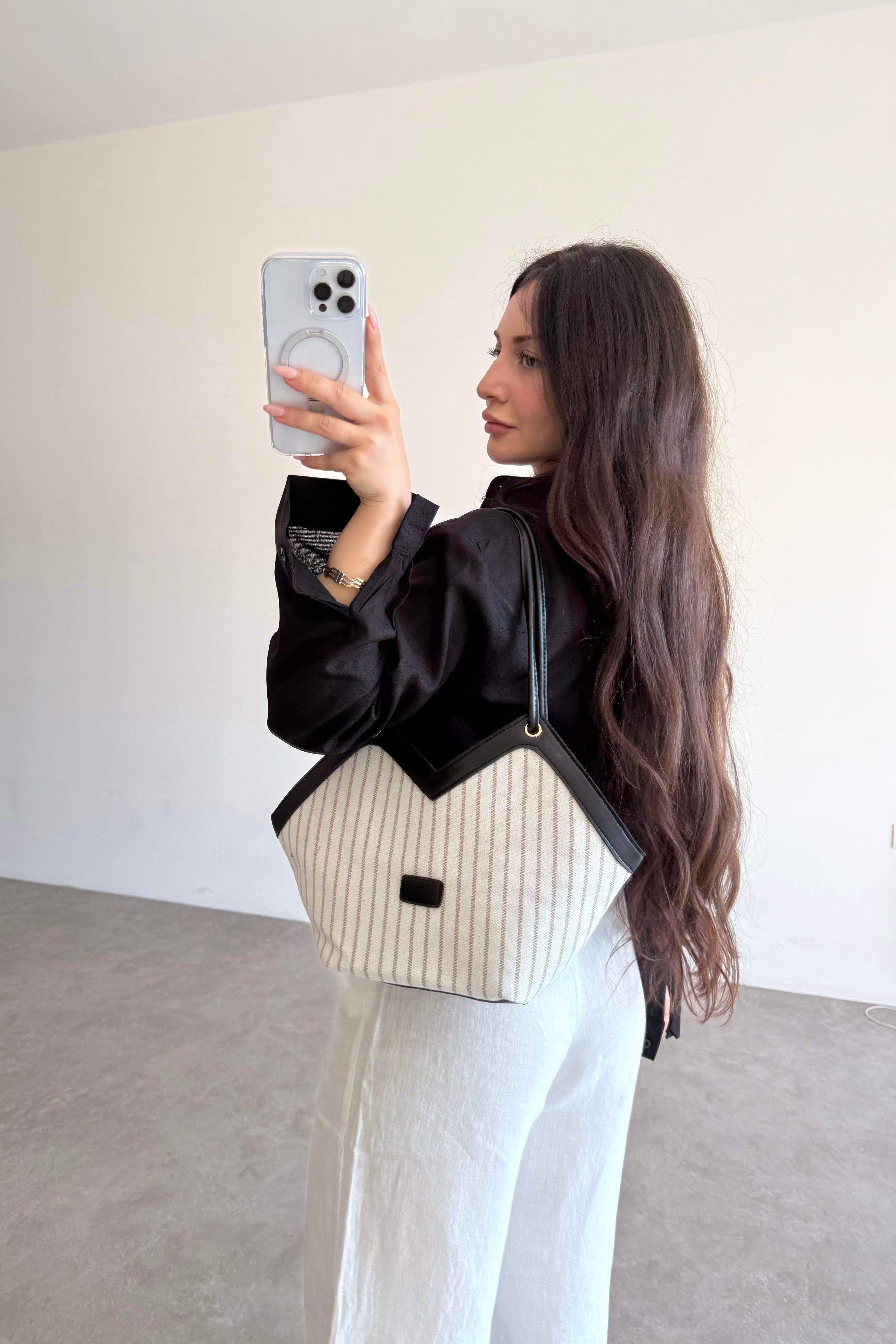 Lcst Keten Düz Kesim Siyah Gömlek