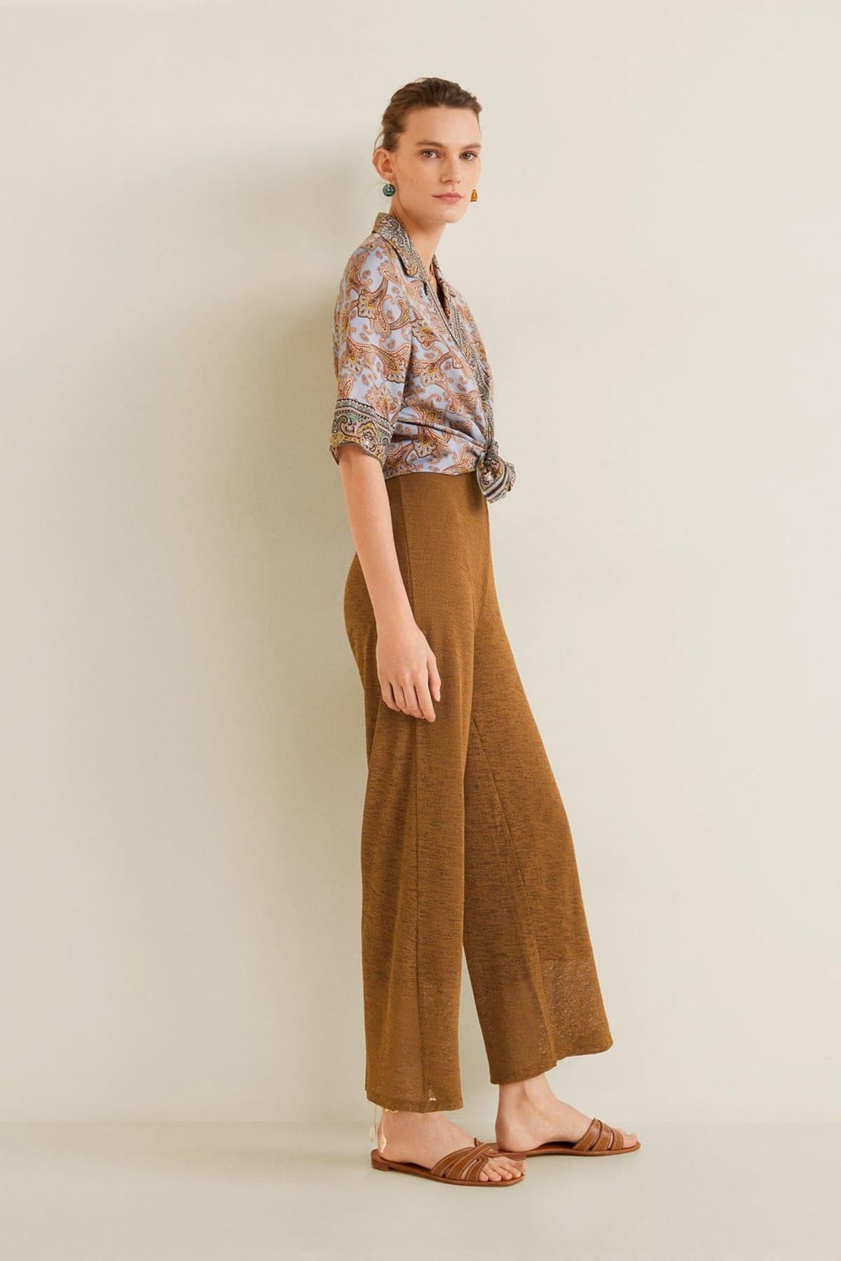 MANGO Düz Kesim Dokuma Pantolon