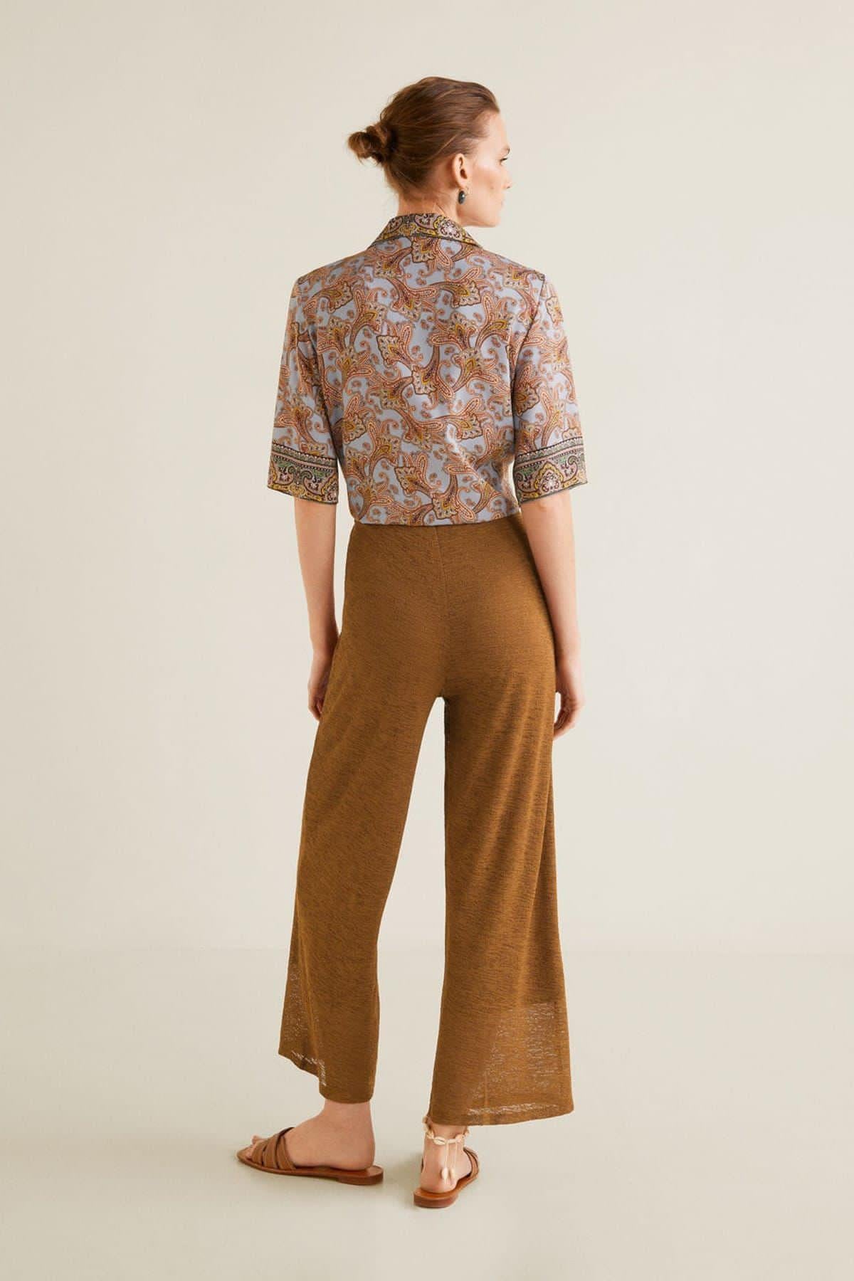 MANGO Düz Kesim Dokuma Pantolon