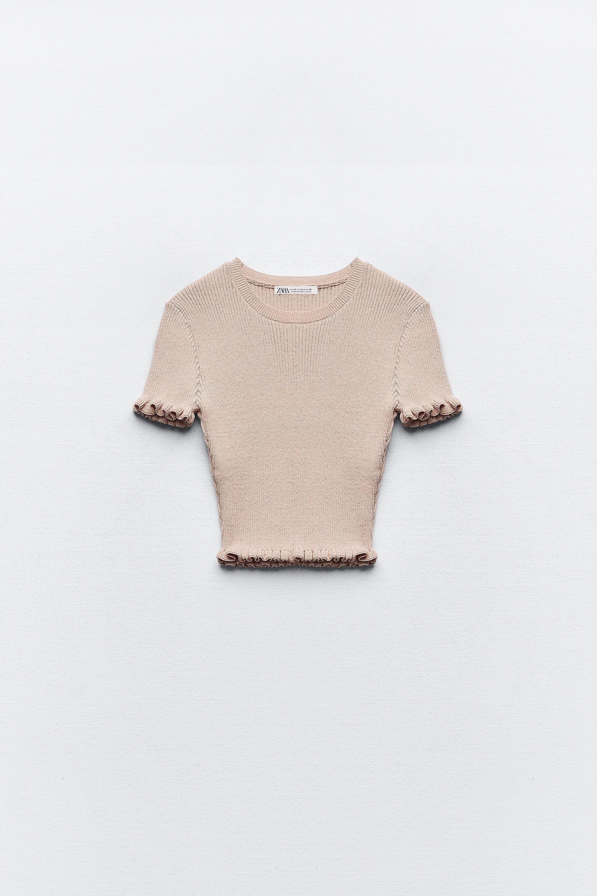 Orijinal Marka Fırfırlı Pudra Pembe Triko